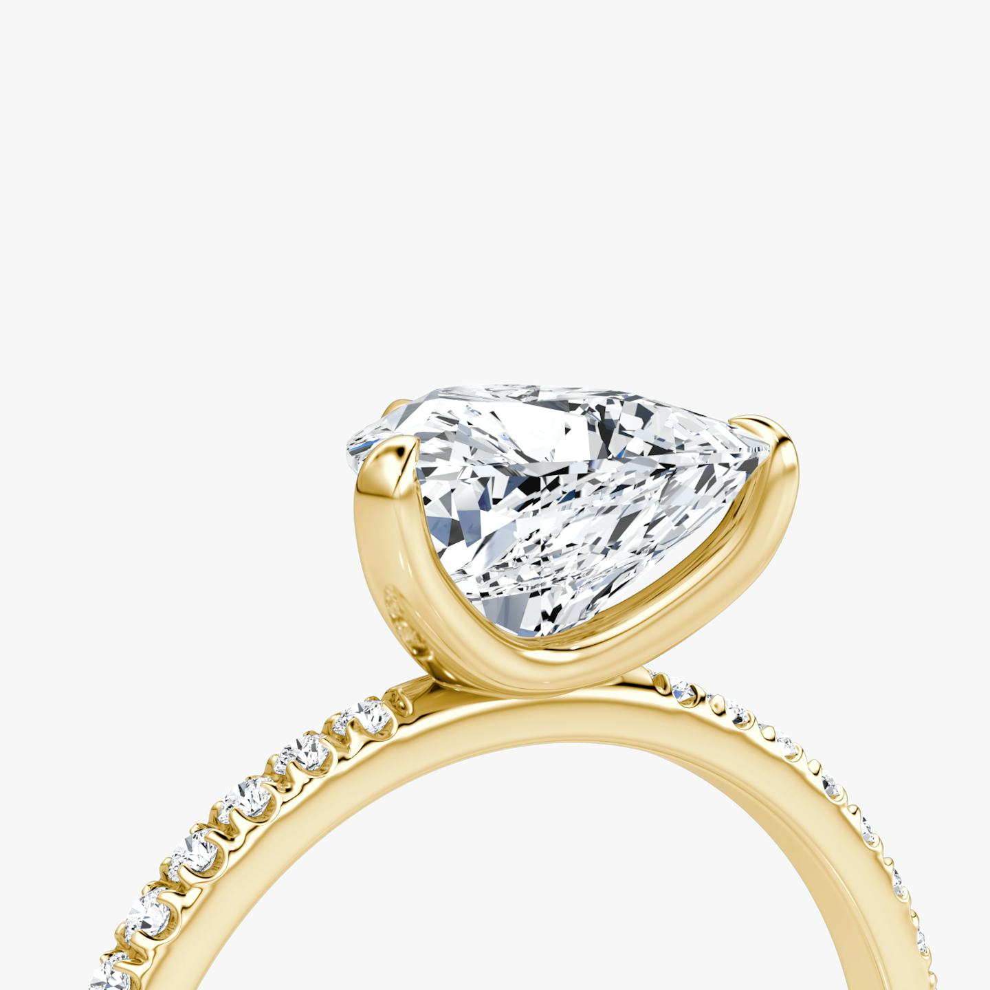 The Classic | Trillion | 18k | 18k Yellow Gold | Band width: Standard | Band: Pavé | Diamond orientation: vertical | Carat weight: See full inventory