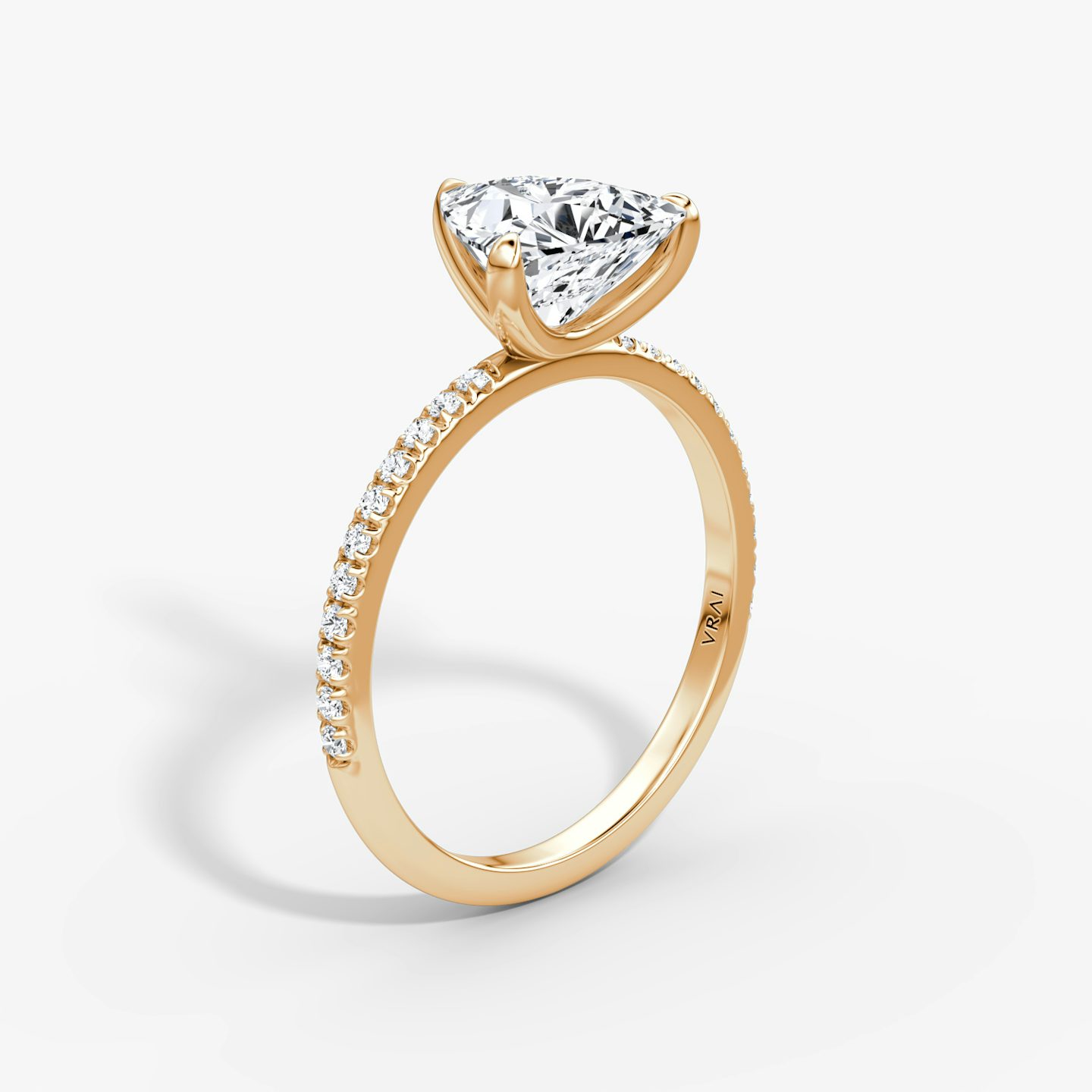 The Classic | Trillion | 14k | 14k Rose Gold | Band width: Standard | Band: Pavé | Diamond orientation: vertical | Carat weight: See full inventory