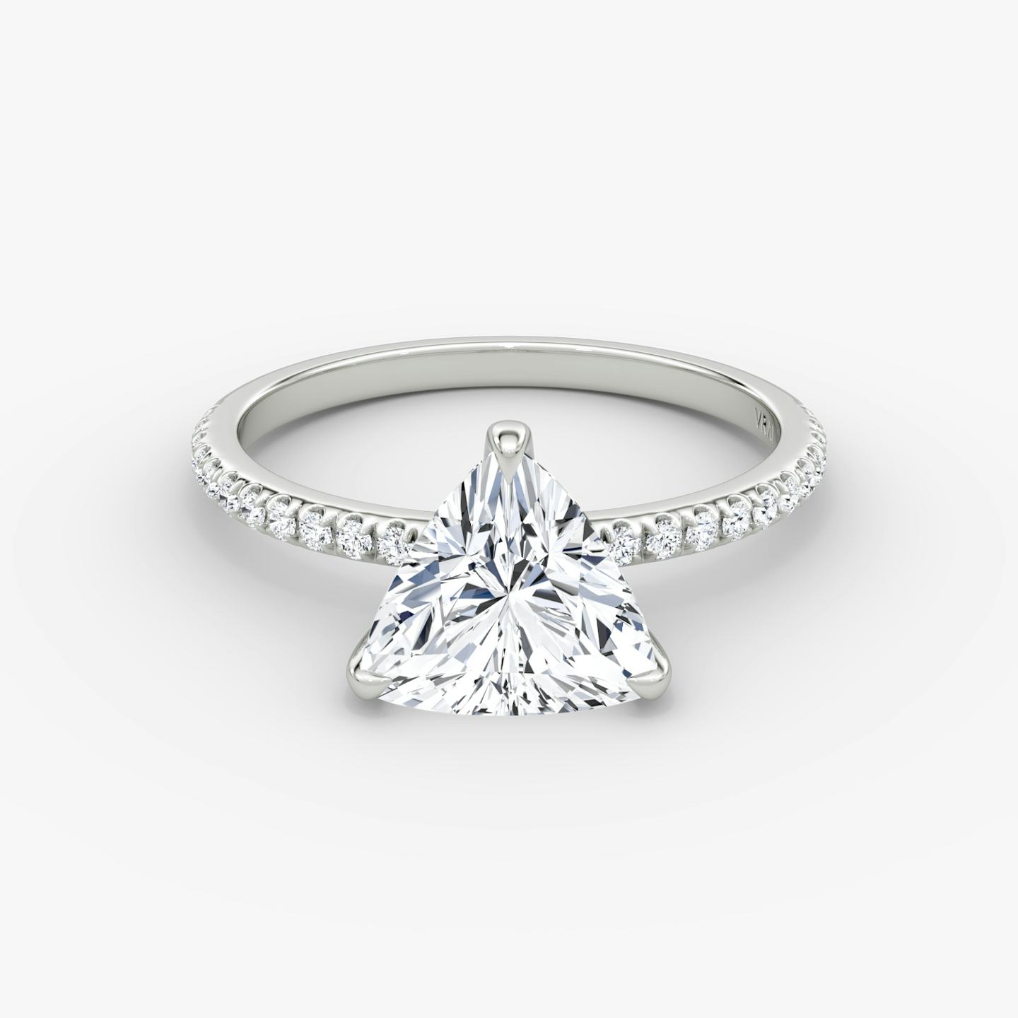 The Classic | Trillion | Platinum | Band width: Standard | Band: Pavé | Diamond orientation: vertical | Carat weight: See full inventory