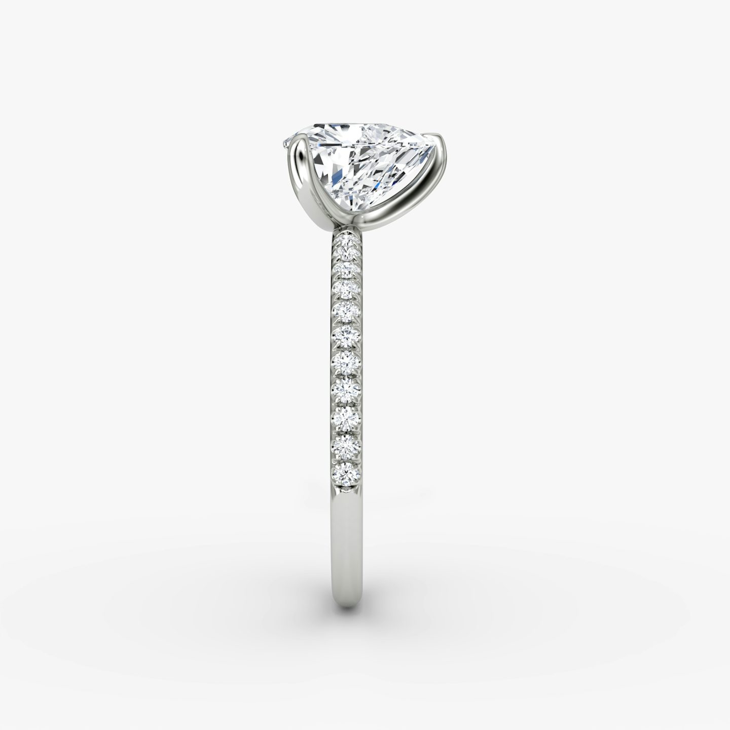The Classic | Trillion | 18k | 18k White Gold | Band width: Standard | Band: Pavé | Diamond orientation: vertical | Carat weight: See full inventory