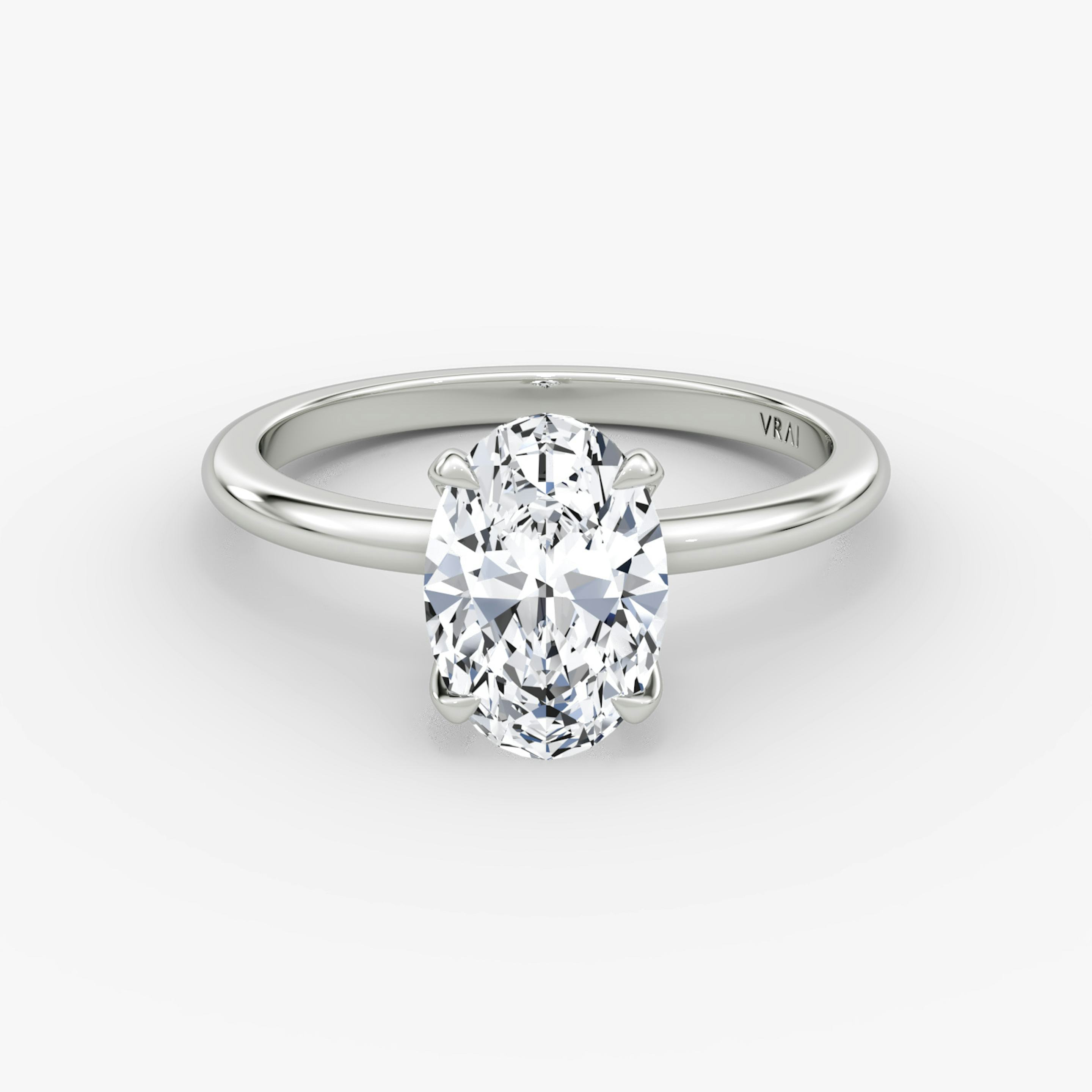 The Classic | Oval | Platinum | Band width: Standard | Band: Plain | Diamond orientation: vertical | Carat weight: See full inventory