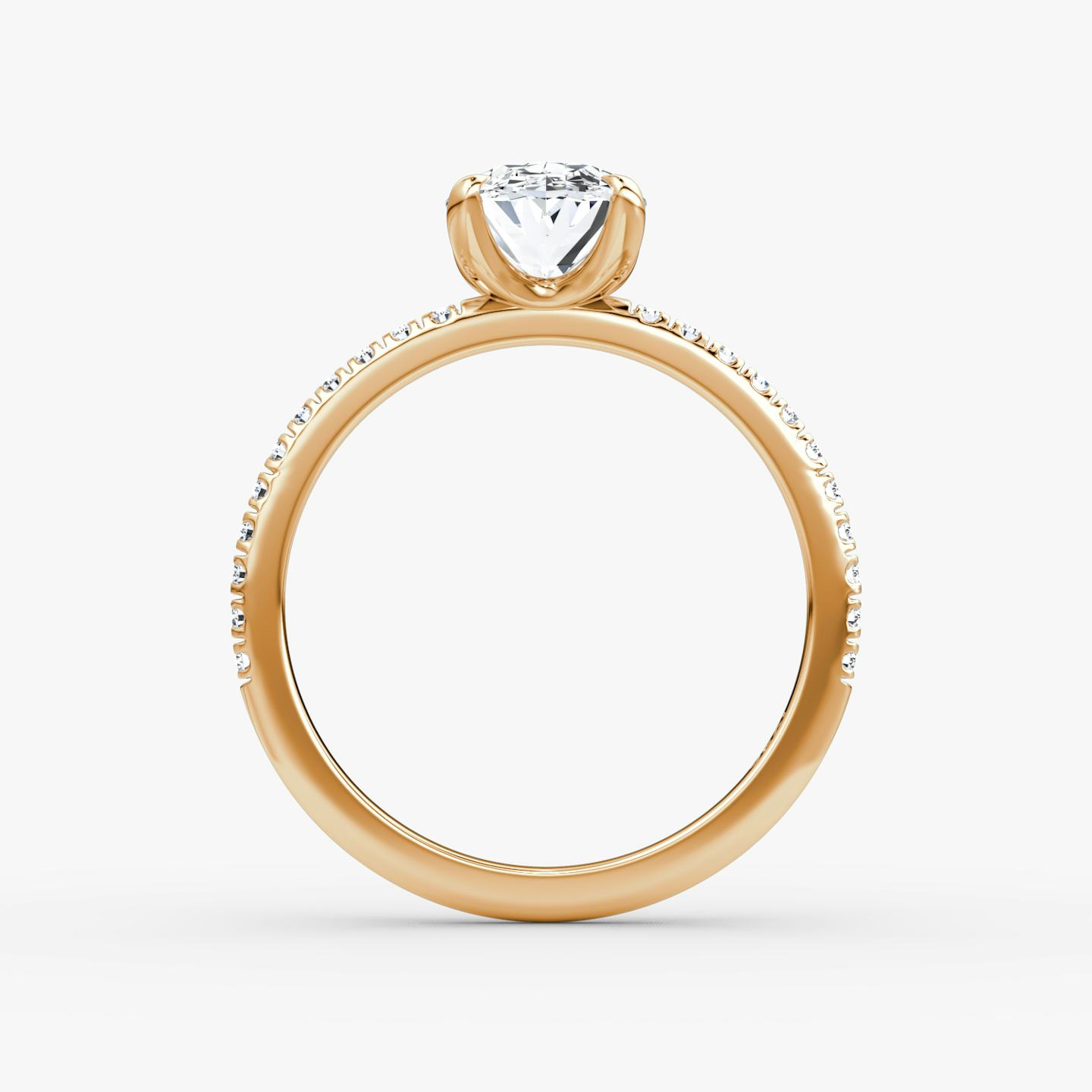 The Classic | Oval | 14k | 14k Rose Gold | Band width: Standard | Band: Pavé | Diamond orientation: vertical | Carat weight: See full inventory