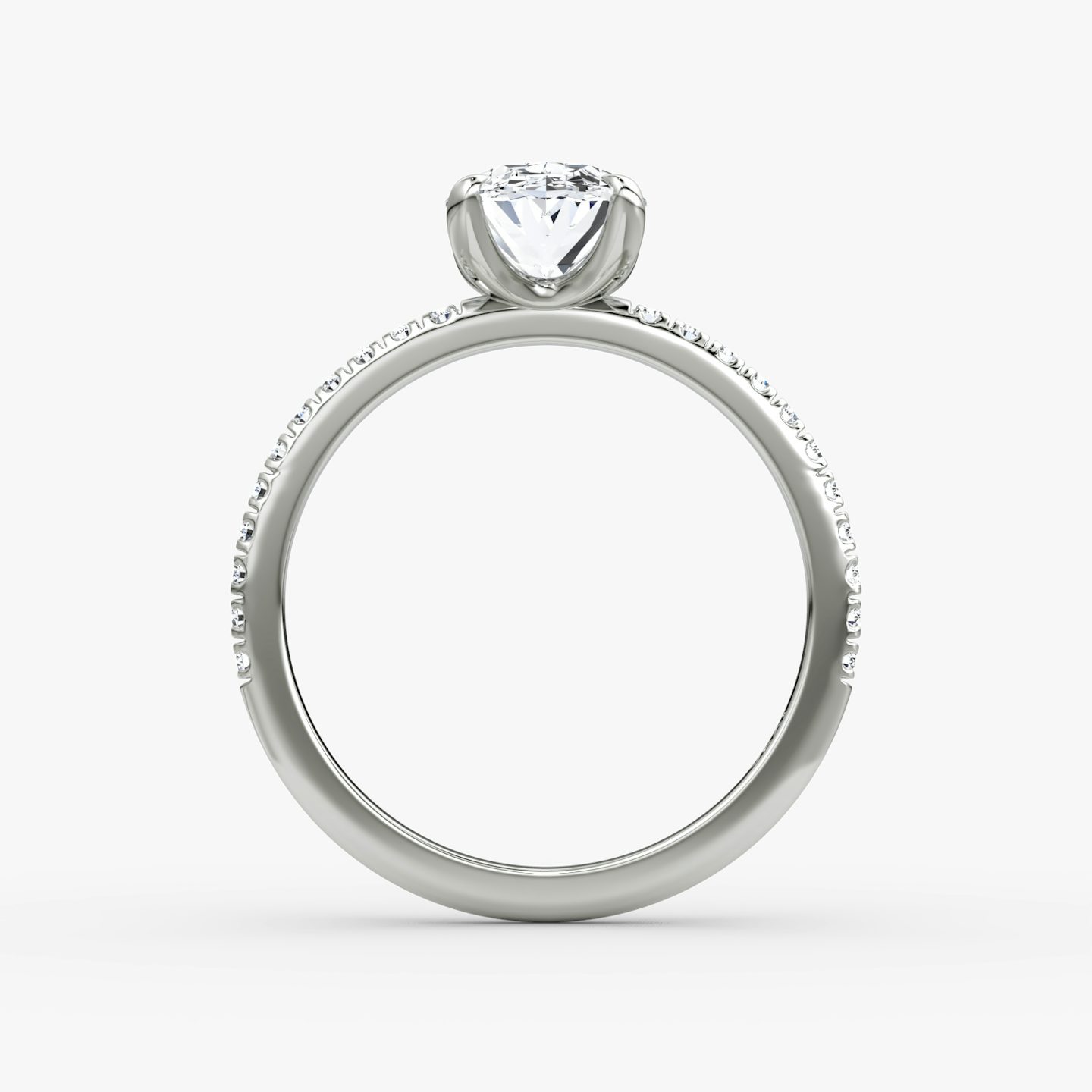 The Classic | Oval | 18k | 18k White Gold | Band width: Standard | Band: Pavé | Diamond orientation: vertical | Carat weight: See full inventory