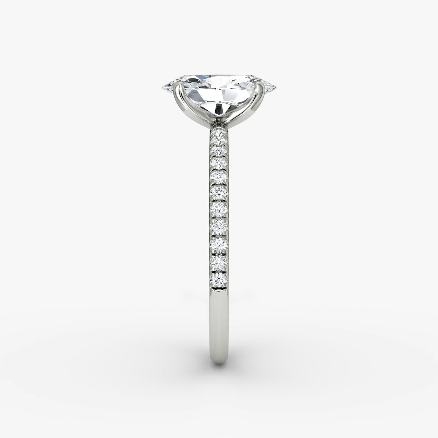 The Classic | Oval | Platinum | Band width: Standard | Band: Pavé | Diamond orientation: vertical | Carat weight: See full inventory