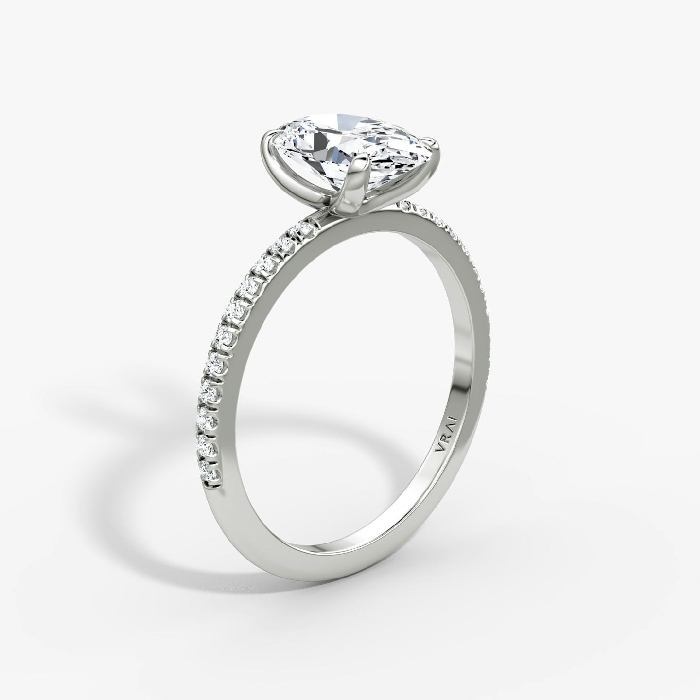 The Classic | Oval | Platinum | Band width: Standard | Band: Pavé | Diamond orientation: vertical | Carat weight: See full inventory