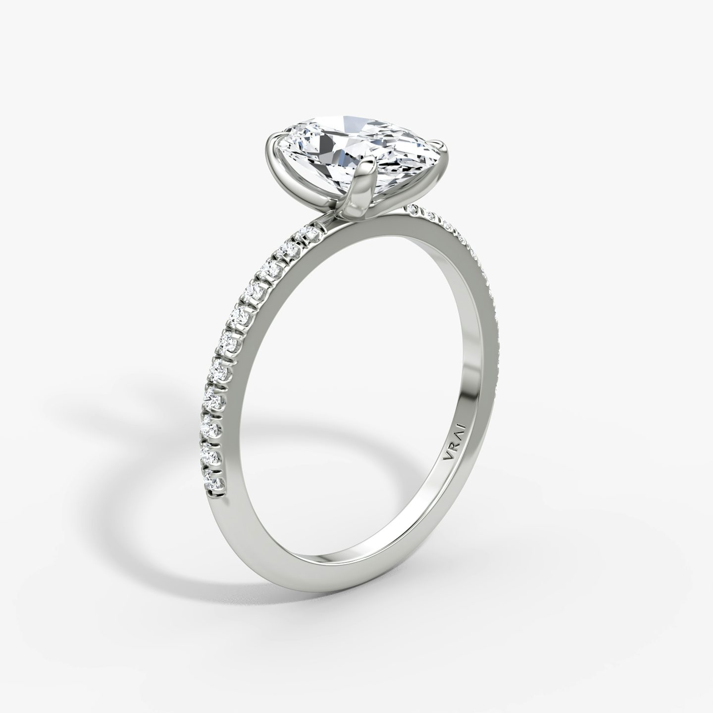 The Classic | Oval | 18k | 18k White Gold | Band width: Standard | Band: Pavé | Diamond orientation: vertical | Carat weight: See full inventory