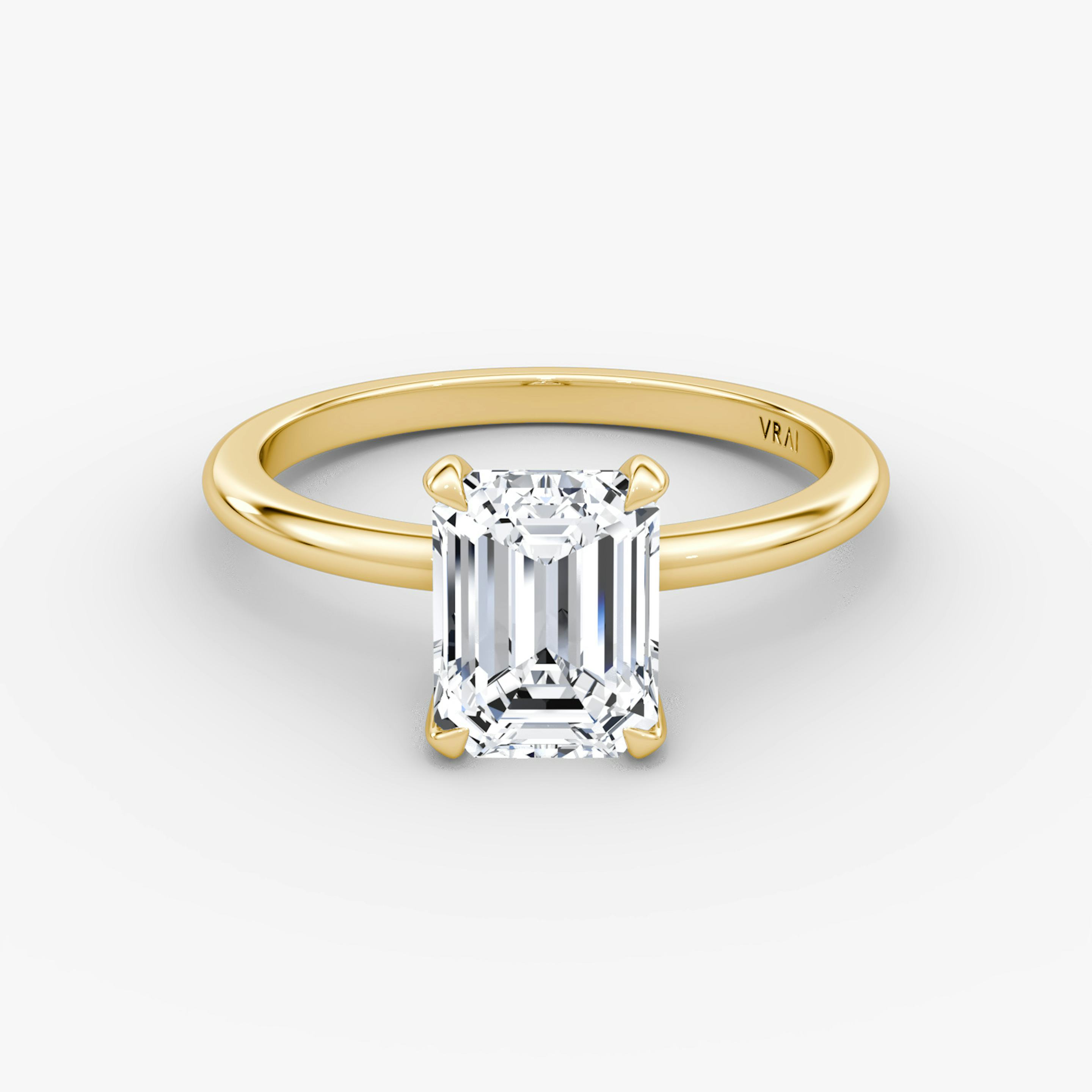 The Classic | Emerald | 18k | 18k Yellow Gold | Band width: Standard | Band: Plain | Diamond orientation: vertical | Carat weight: See full inventory