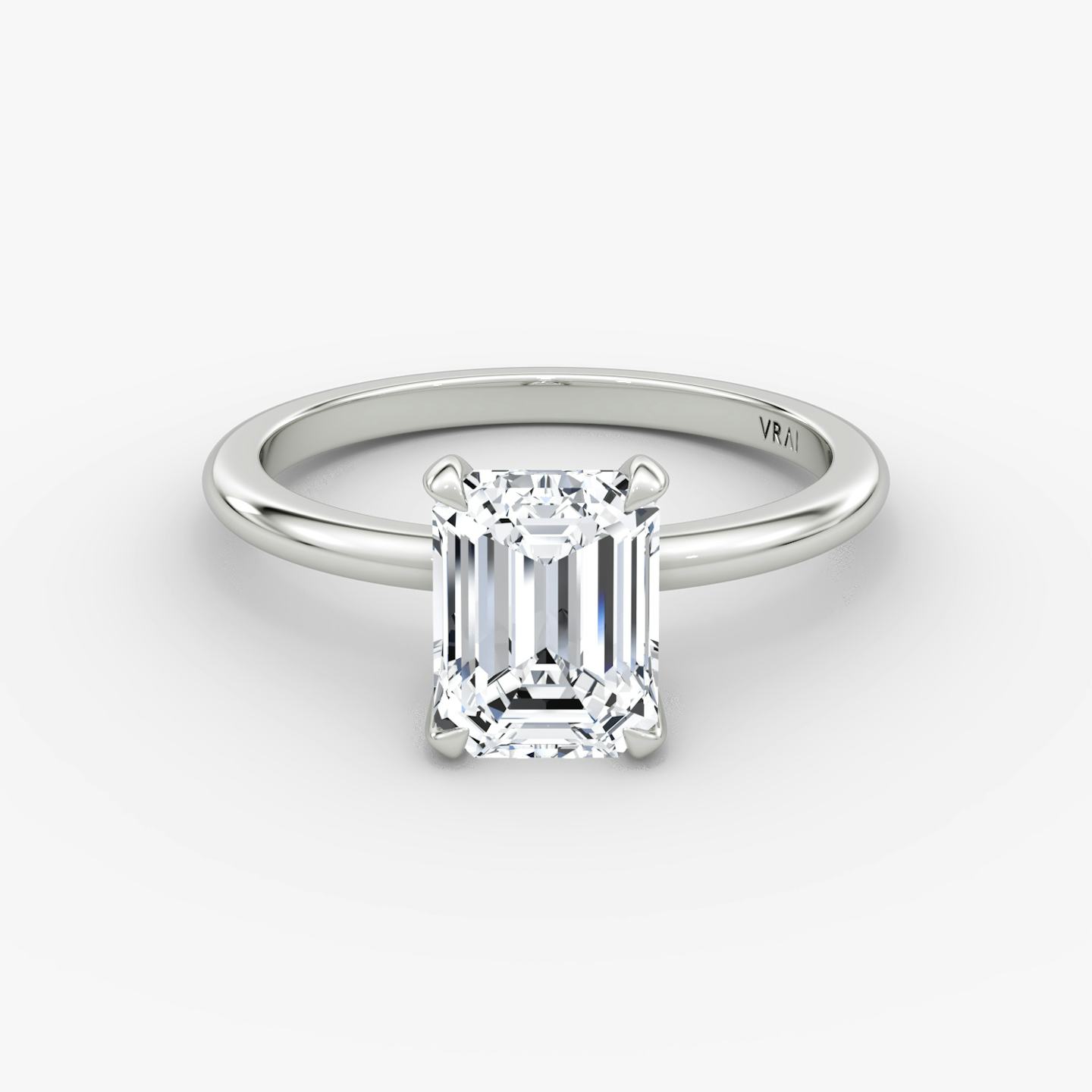 The Classic | Emerald | 18k | 18k White Gold | Band width: Standard | Band: Plain | Diamond orientation: vertical | Carat weight: See full inventory