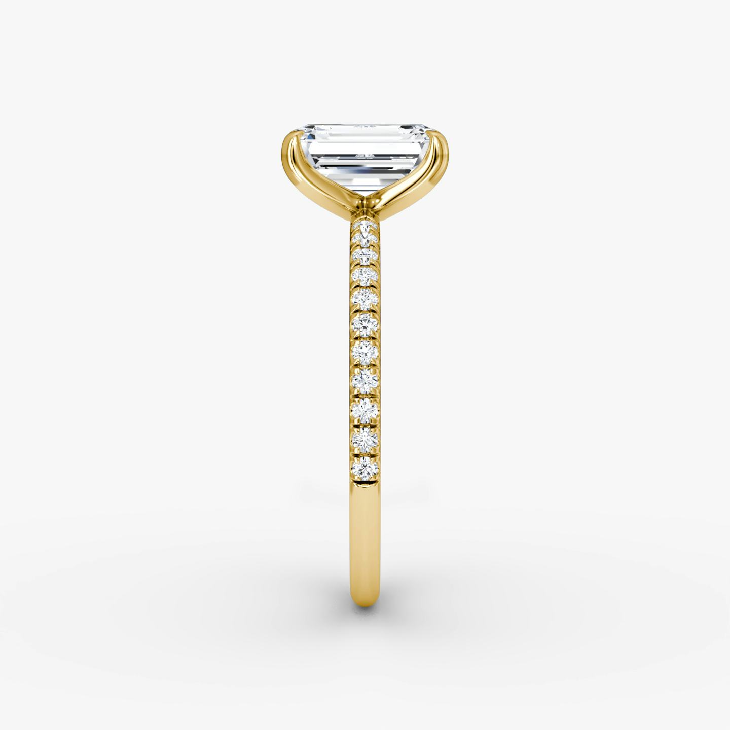 The Classic | Emerald | 18k | 18k Yellow Gold | Band width: Standard | Band: Pavé | Diamond orientation: vertical | Carat weight: See full inventory