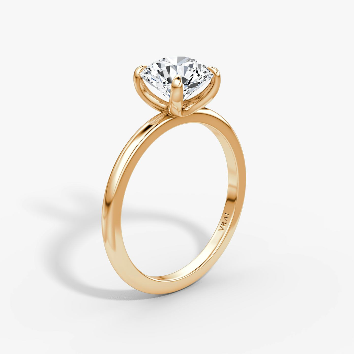 The Classic | Round Brilliant | 14k | 14k Rose Gold | Band width: Standard | Band: Plain | Carat weight: See full inventory | Diamond orientation: vertical