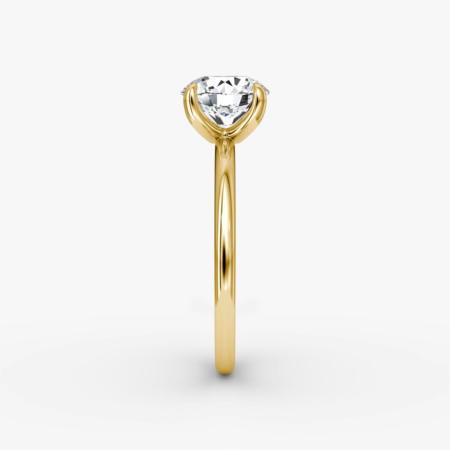 The Classic | Round Brilliant | 18k | 18k Yellow Gold | Band width: Standard | Band: Plain | Carat weight: See full inventory | Diamond orientation: vertical