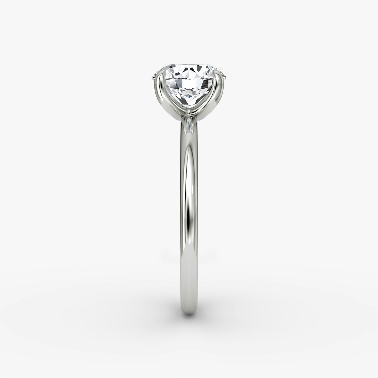 The Classic | Round Brilliant | 18k | 18k White Gold | Band width: Standard | Band: Plain | Carat weight: See full inventory | Diamond orientation: vertical