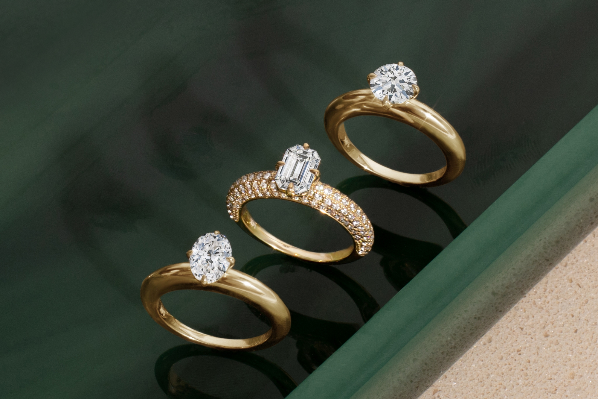 14K Rose Gold Unique Engagement Rings 2 Carat Moissanite Ring Set Unique  Design Engagement Ring Set - Etsy