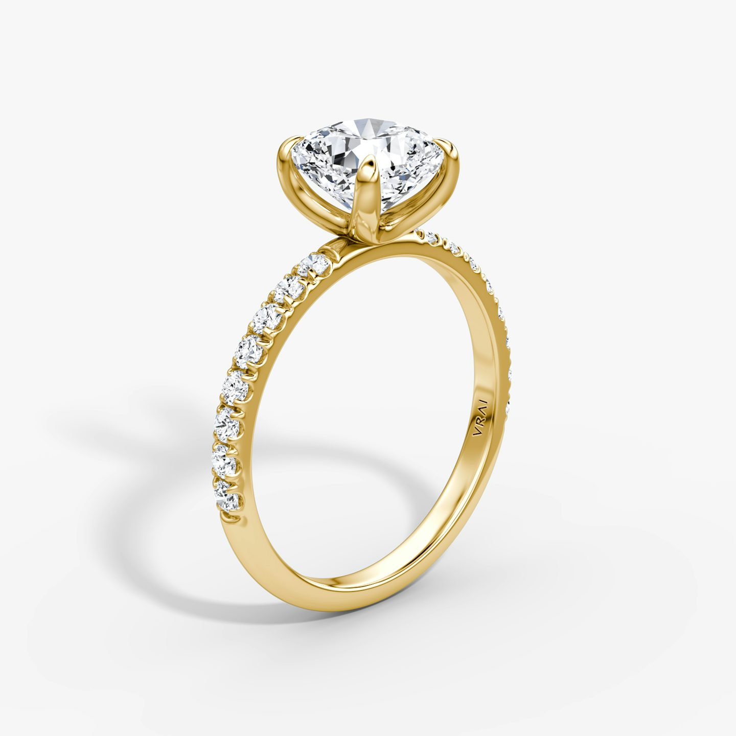 The Classic | Pavé Cushion | 18k | 18k Yellow Gold | Band width: Large | Band: Pavé | Diamond orientation: vertical | Carat weight: See full inventory