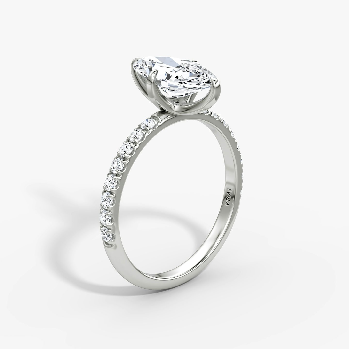 The Classic | Pavé Marquise | 18k | 18k White Gold | Band width: Large | Band: Pavé | Diamond orientation: vertical | Carat weight: See full inventory