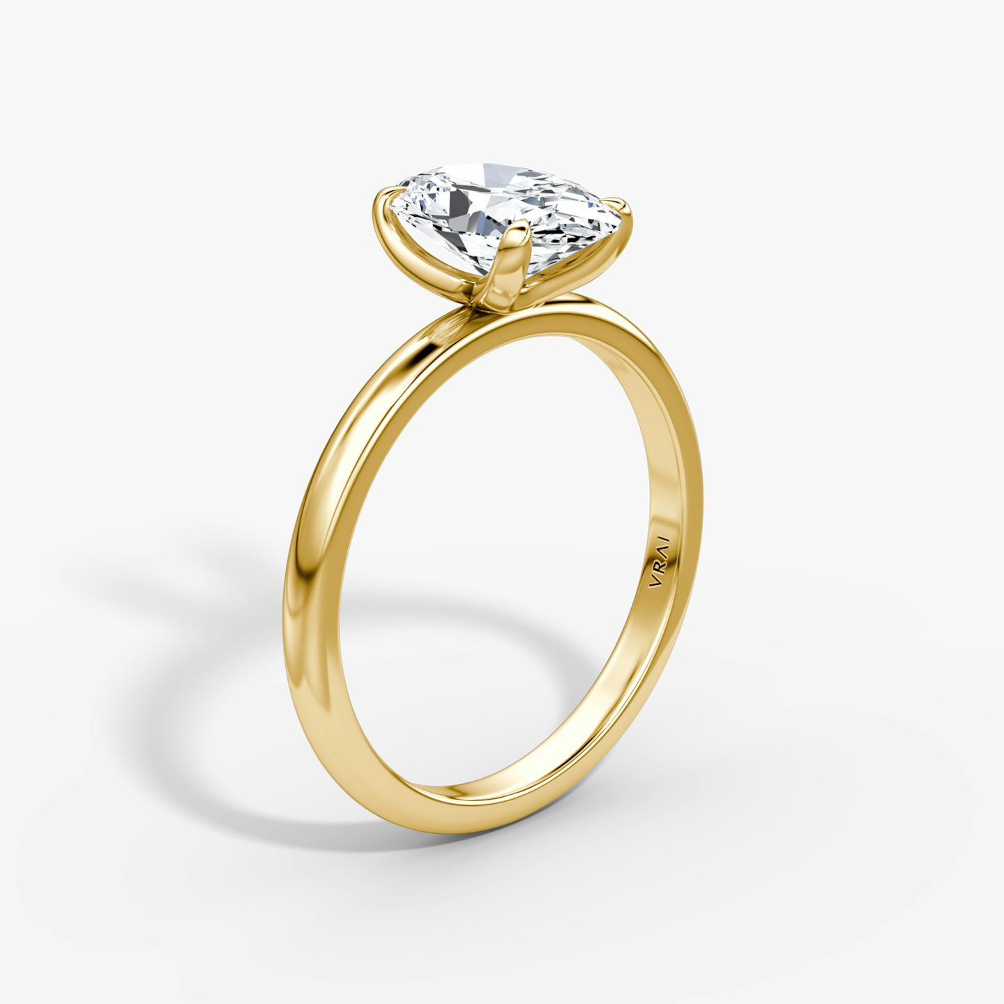 The Classic | Oval | 18k | 18k Yellow Gold | Band width: Large | Band: Plain | Diamond orientation: vertical | Carat weight: See full inventory