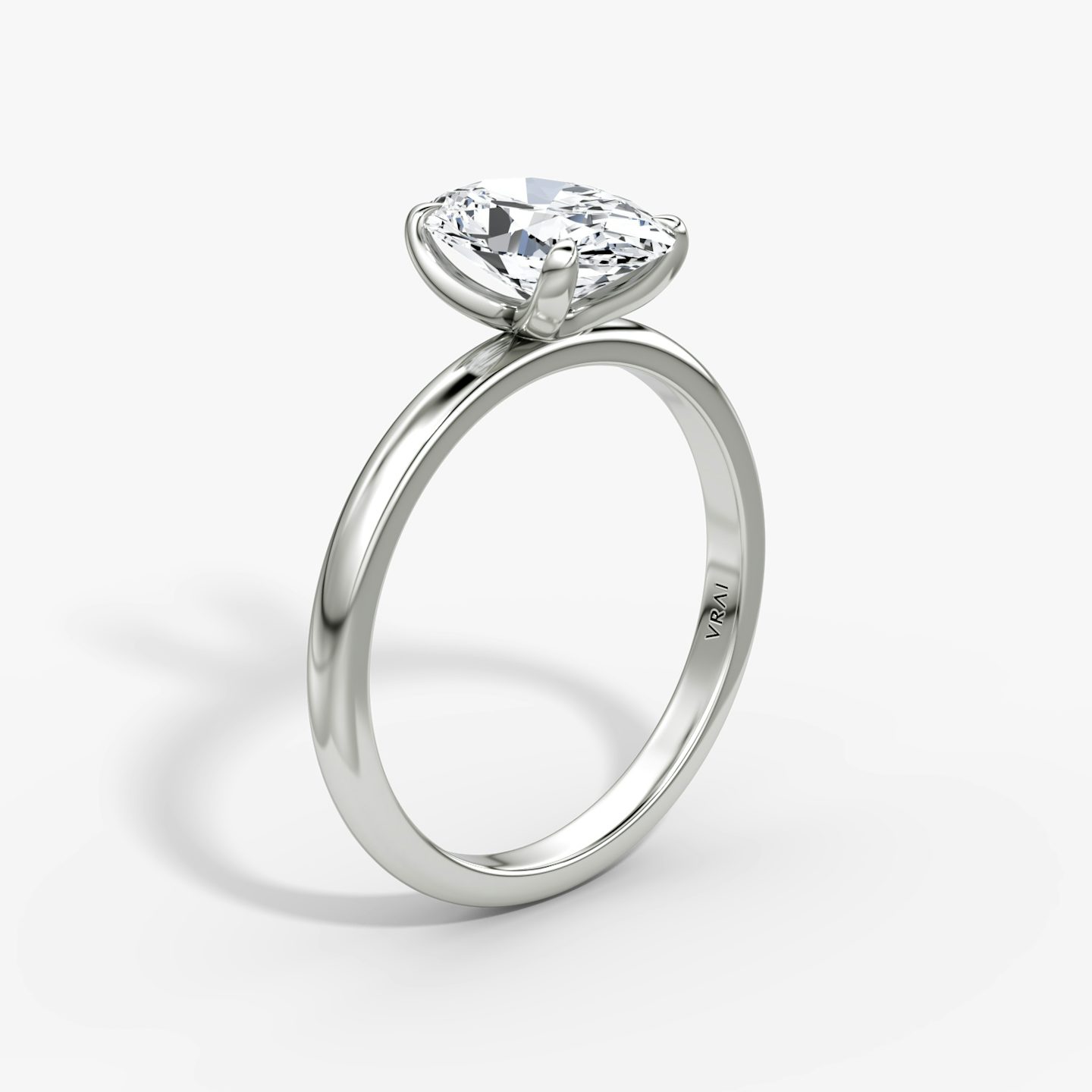 The Classic | Oval | 18k | 18k White Gold | Band width: Large | Band: Plain | Diamond orientation: vertical | Carat weight: See full inventory