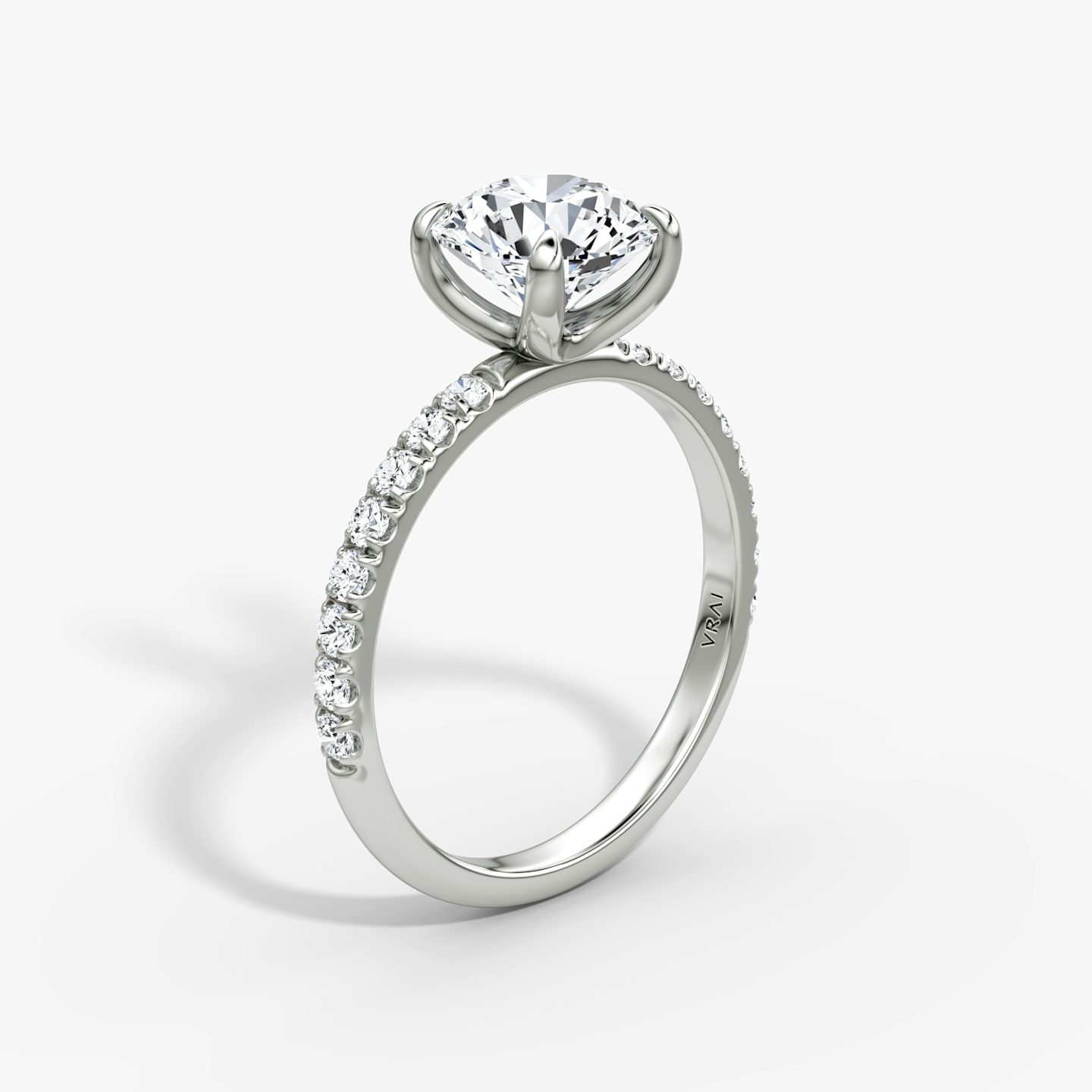 The Classic | Round Brilliant | 18k | 18k White Gold | Band width: Large | Band: Pavé | Carat weight: See full inventory | Diamond orientation: vertical
