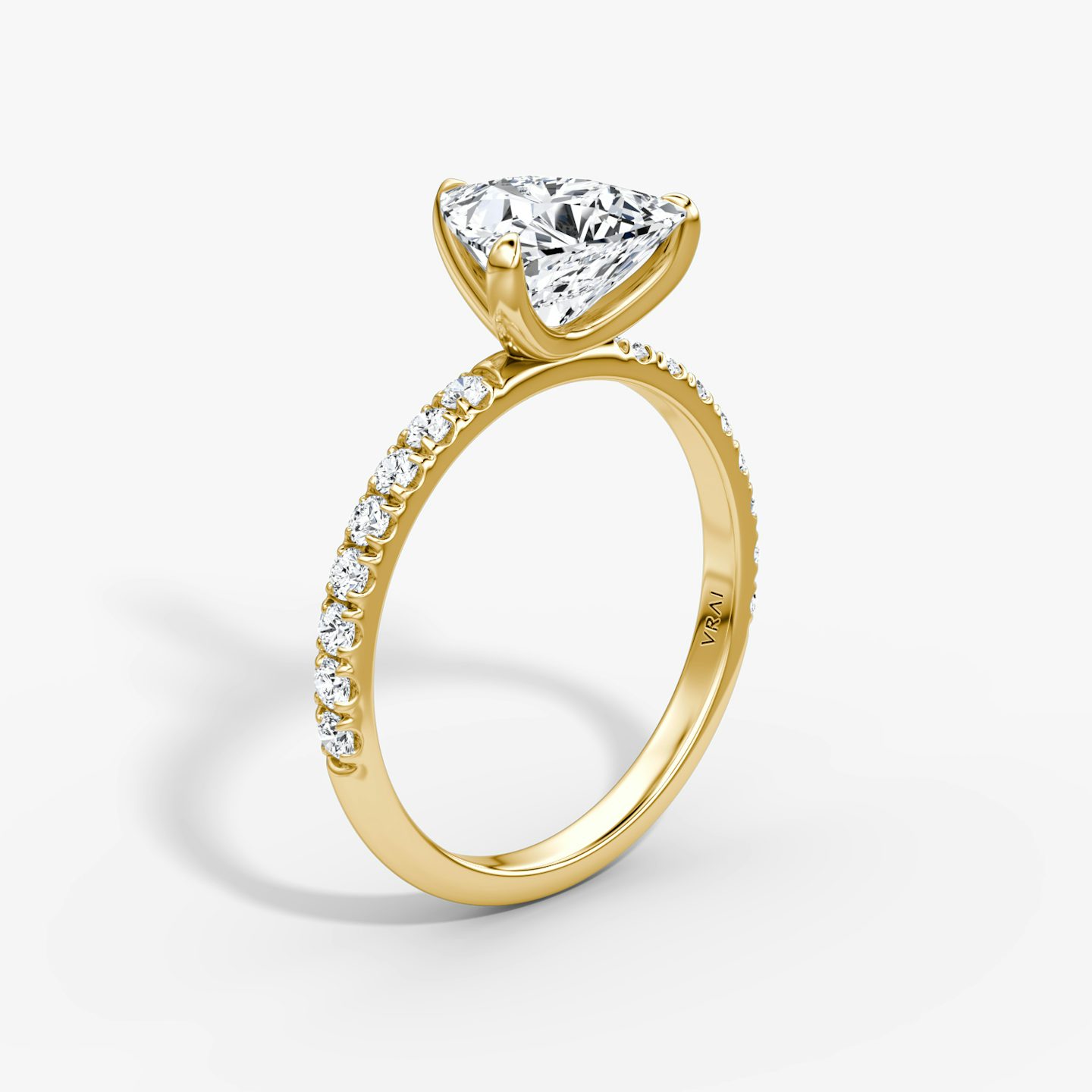 The Classic | Trillion | 18k | 18k Yellow Gold | Band width: Large | Band: Pavé | Diamond orientation: vertical | Carat weight: See full inventory