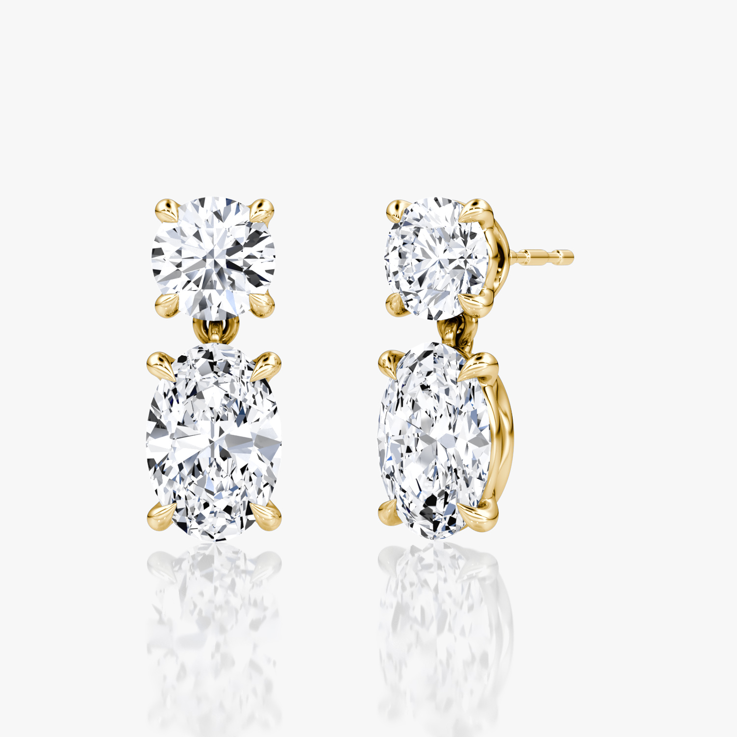 Signature Duo Drop Earrings in Yellow Gold | 3ct Per Earring