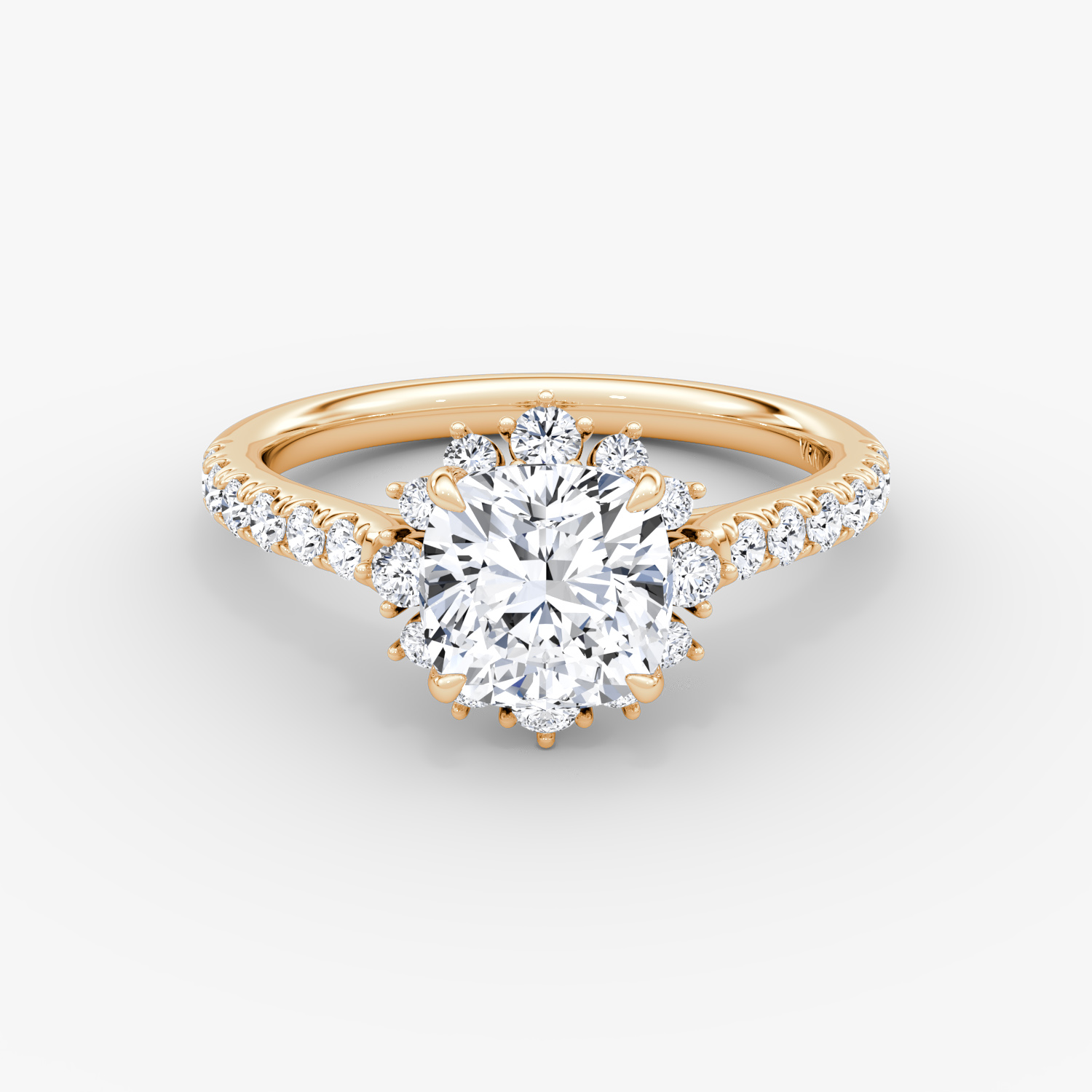 Aurora Halo Cushion Engagement Ring | 14k Rose Gold