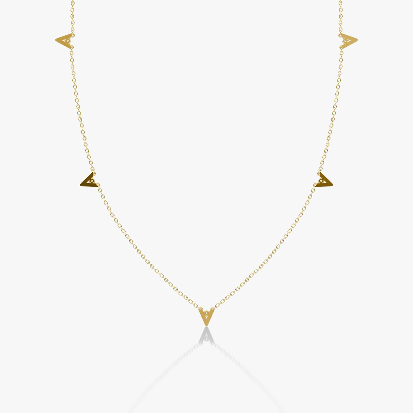 VRAI V Petite Station Necklace | round-brilliant | 14k | yellow-gold | chainLength: 16-18
