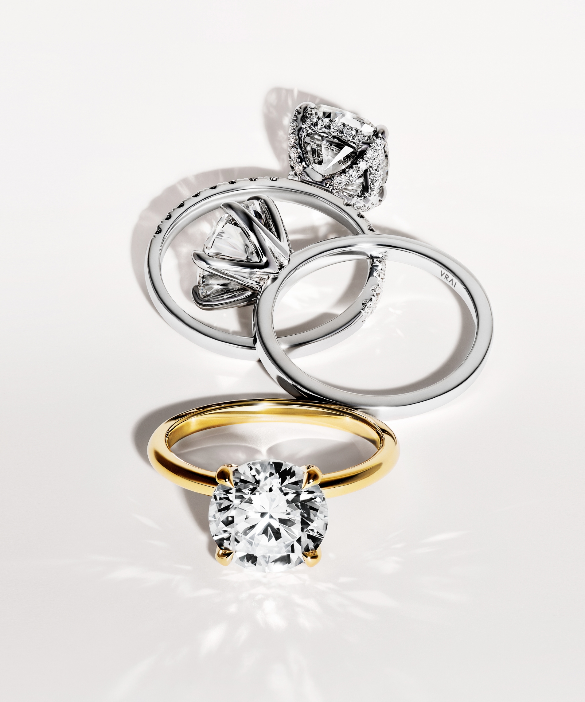 Couple Rings with VRAI Created Diamonds