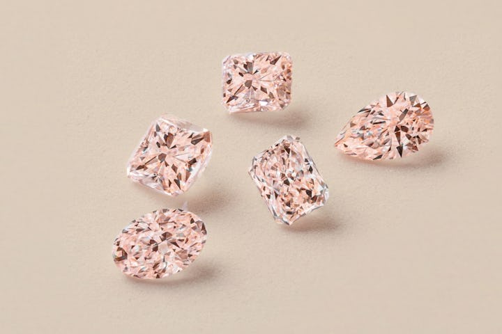 Lab grown fancy color pink diamonds