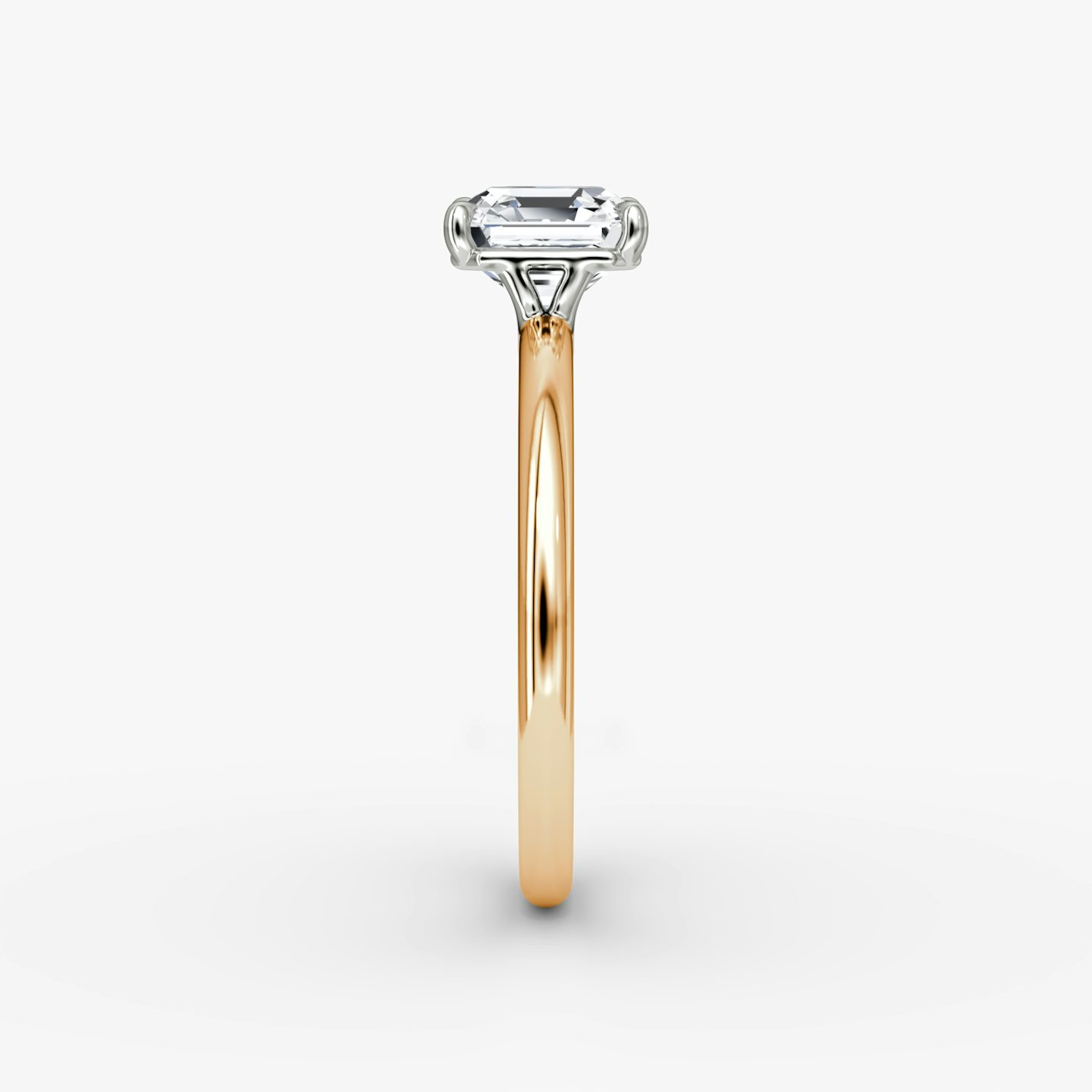 The Signature | Asscher | 14k | 14k Rose Gold and Platinum | Band: Plain | Band width: Standard | Setting style: Plain | Diamond orientation: vertical | Carat weight: See full inventory