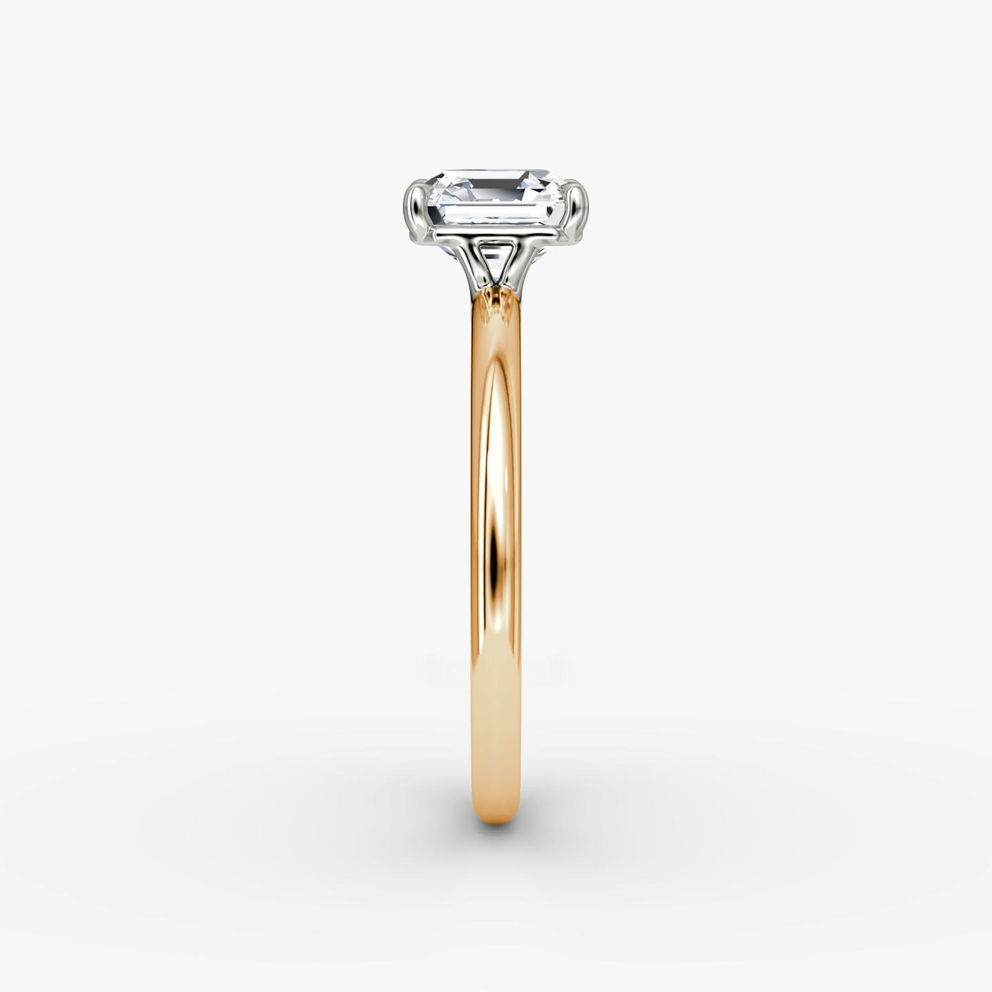 The Signature | Asscher | 14k | 14k Rose Gold and Platinum | Band width: Standard | Band: Plain | Setting style: Plain | Diamond orientation: vertical | Carat weight: See full inventory