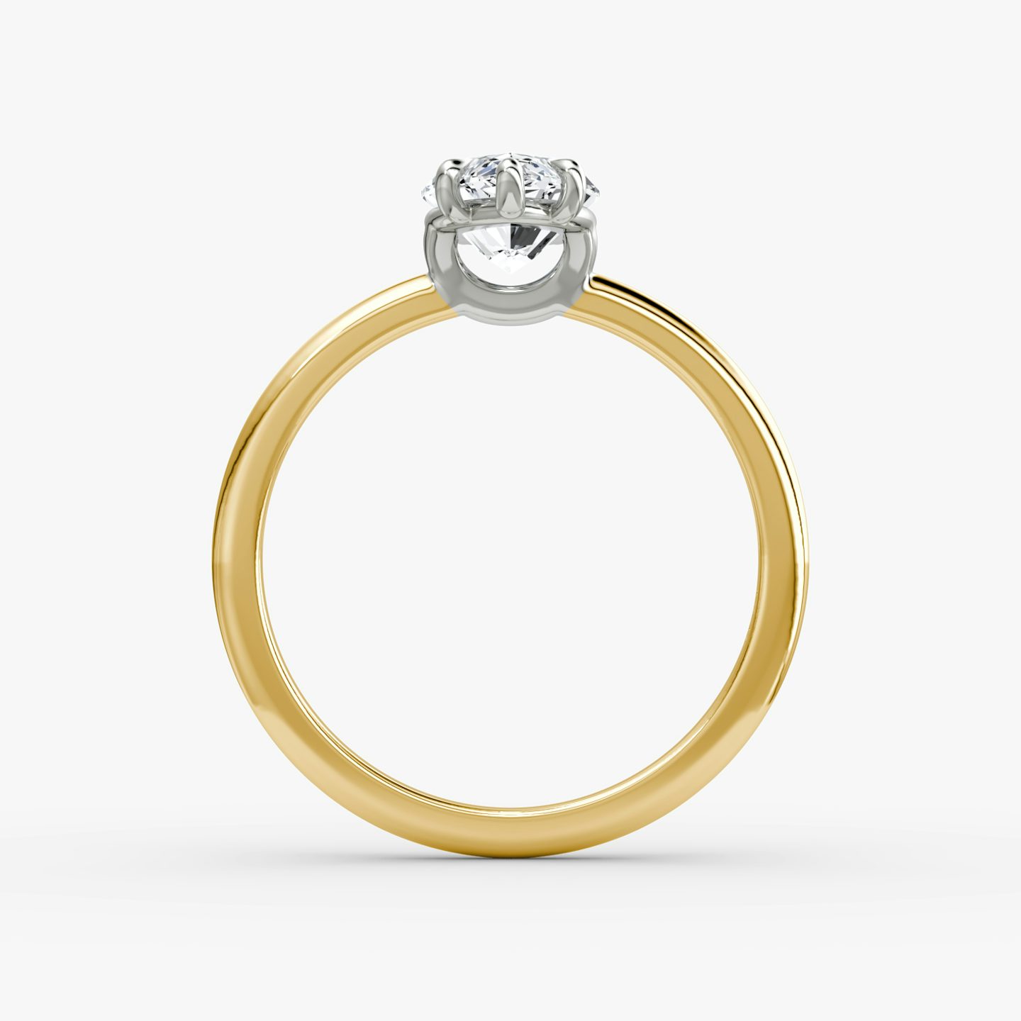 The Signature | Pavé Marquise | 18k | 18k Yellow Gold and Platinum | Band: Plain | Band width: Standard | Setting style: Plain | Diamond orientation: vertical | Carat weight: See full inventory