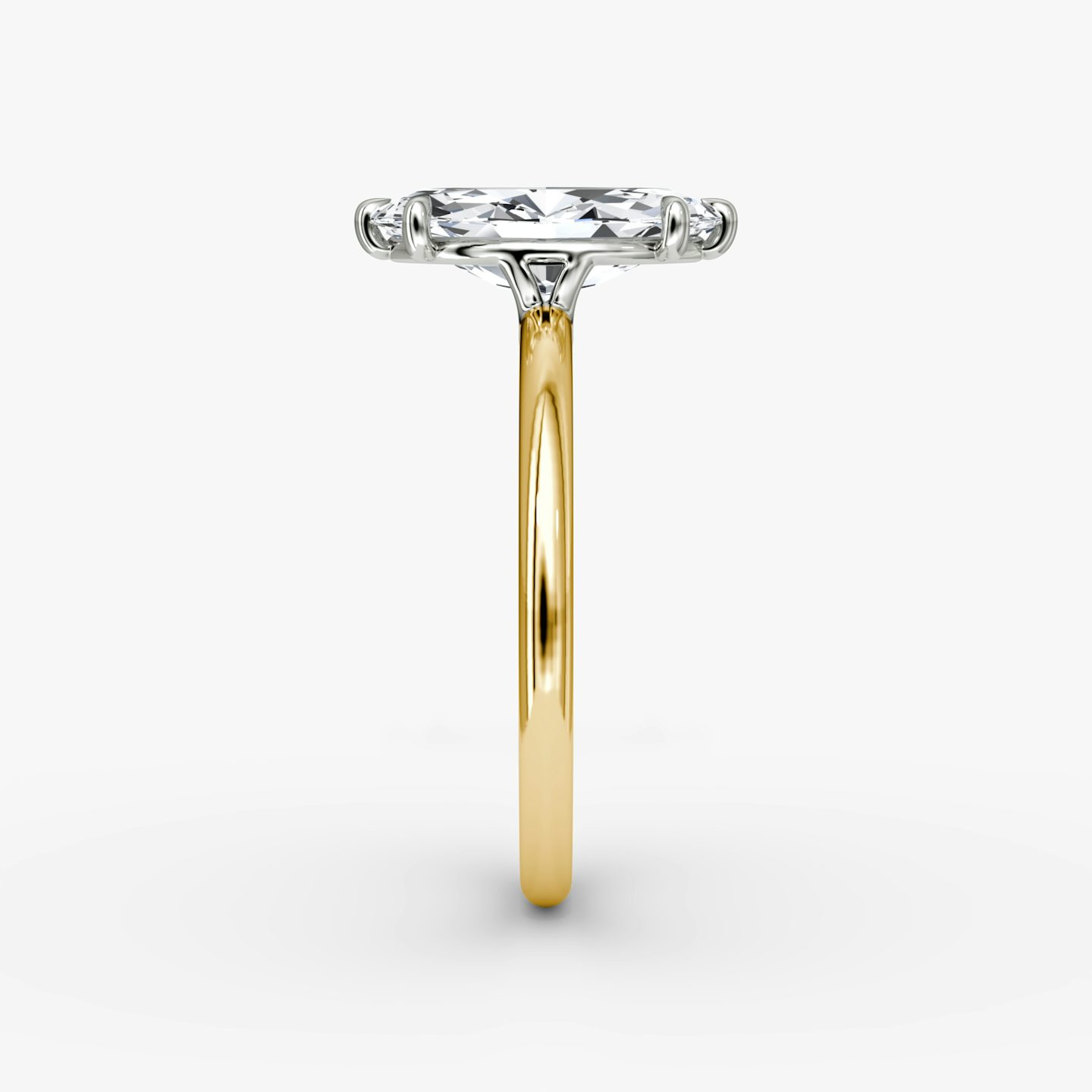 The Signature | Pavé Marquise | 18k | 18k Yellow Gold and Platinum | Band: Plain | Band width: Standard | Setting style: Plain | Diamond orientation: vertical | Carat weight: See full inventory