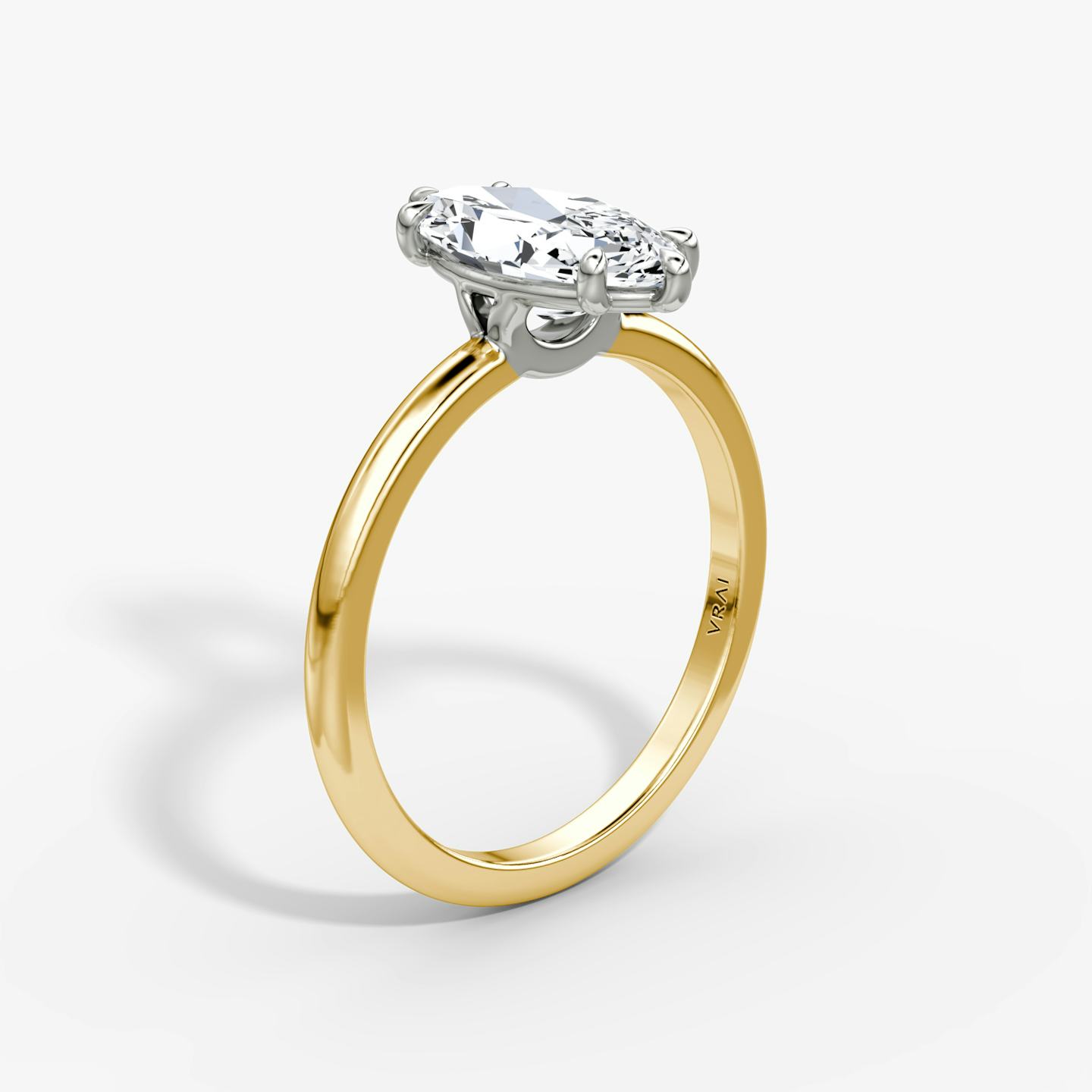 The Signature | Pavé Marquise | 18k | 18k Yellow Gold and Platinum | Band width: Standard | Band: Plain | Setting style: Plain | Diamond orientation: vertical | Carat weight: See full inventory