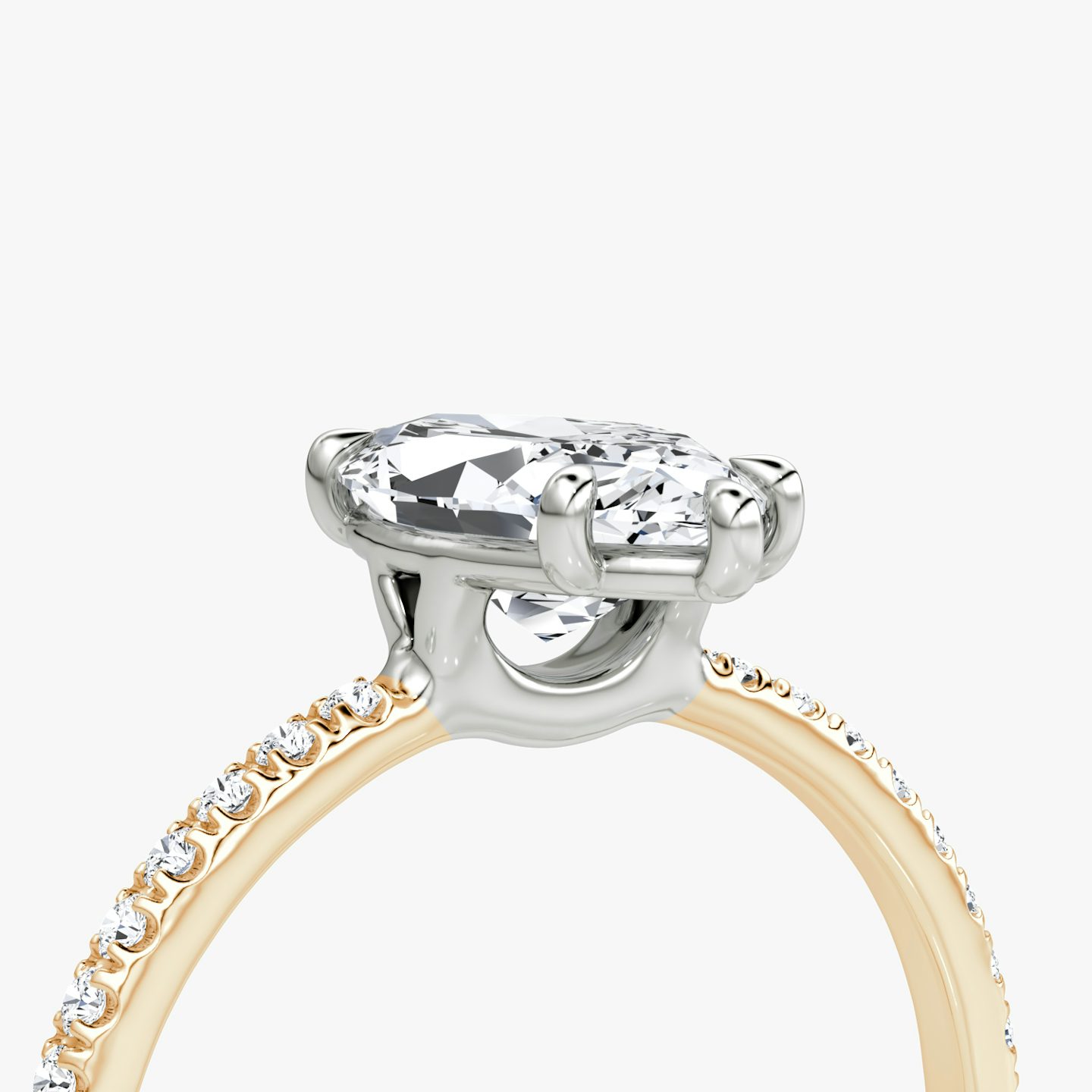 The Signature | Pavé Marquise | 14k | 14k Rose Gold and Platinum | Band: Pavé | Band width: Standard | Setting style: Plain | Diamond orientation: vertical | Carat weight: See full inventory