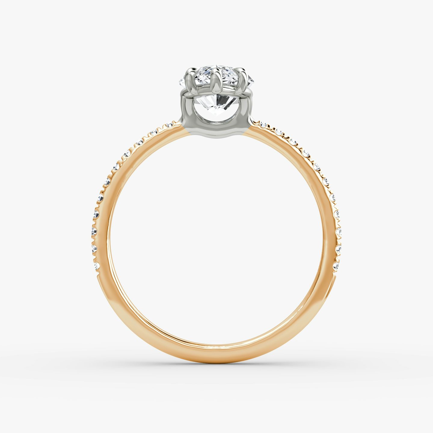 The Signature | Pavé Marquise | 14k | 14k Rose Gold and Platinum | Band: Pavé | Band width: Standard | Setting style: Plain | Diamond orientation: vertical | Carat weight: See full inventory