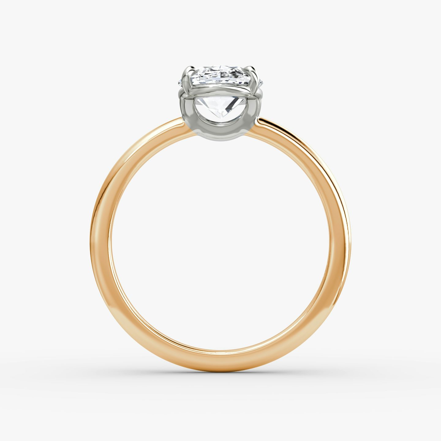 The Signature | Oval | 14k | 14k Rose Gold and Platinum | Band: Plain | Band width: Standard | Setting style: Plain | Diamond orientation: vertical | Carat weight: See full inventory