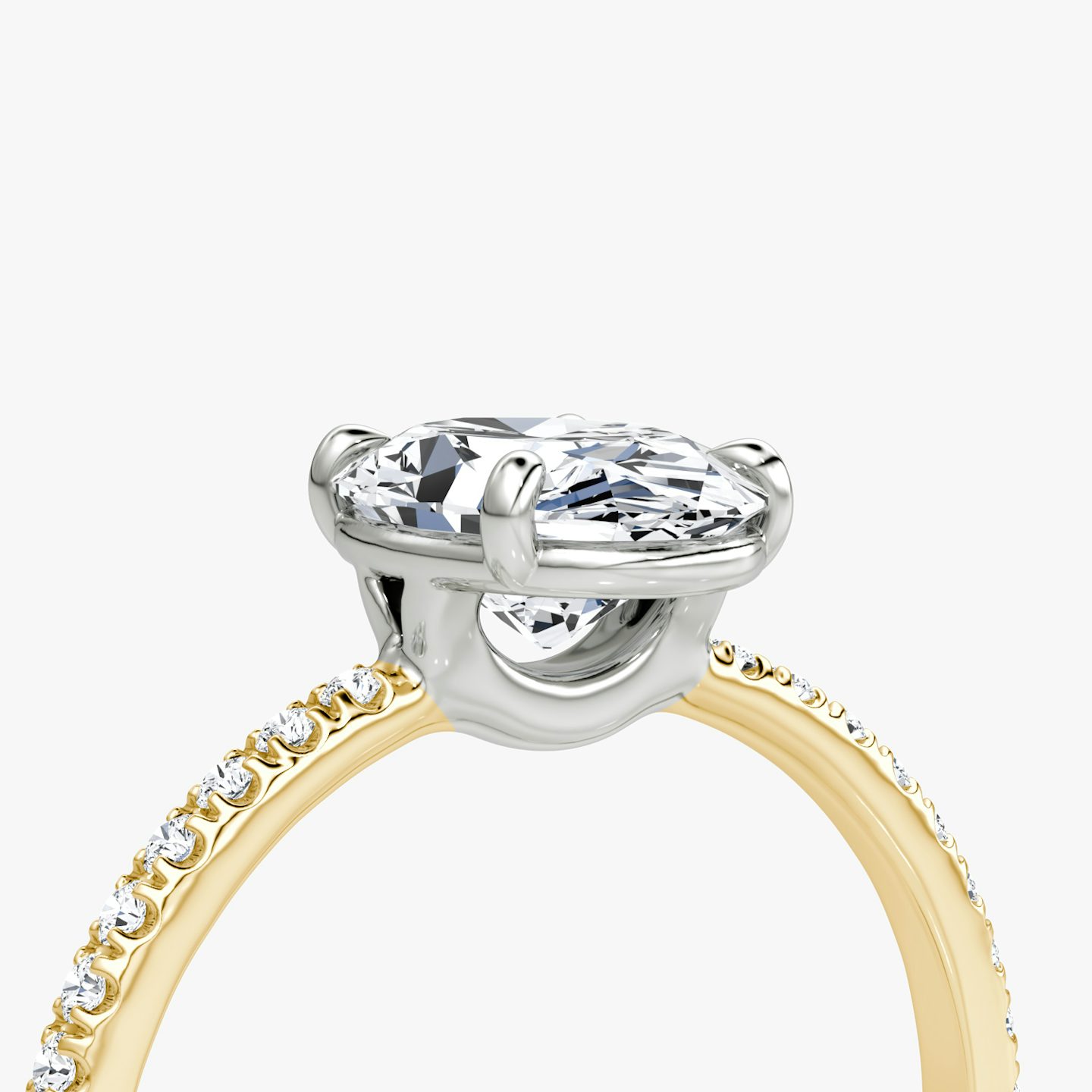 The Signature | Oval | 18k | 18k Yellow Gold and Platinum | Band: Pavé | Band width: Standard | Setting style: Plain | Diamond orientation: vertical | Carat weight: See full inventory