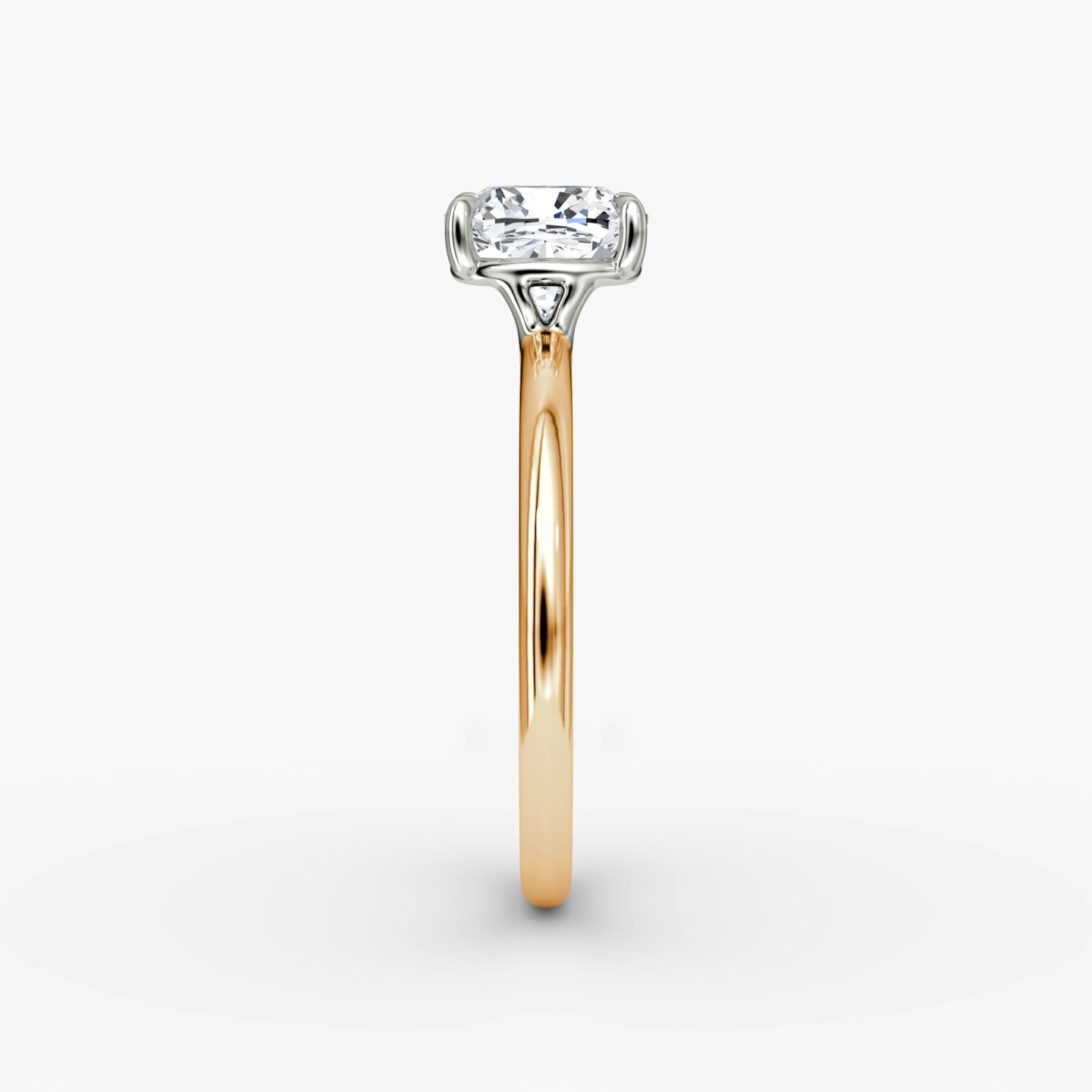 The Signature | Pavé Cushion | 14k | 14k Rose Gold and Platinum | Band: Plain | Band width: Standard | Setting style: Plain | Diamond orientation: vertical | Carat weight: See full inventory