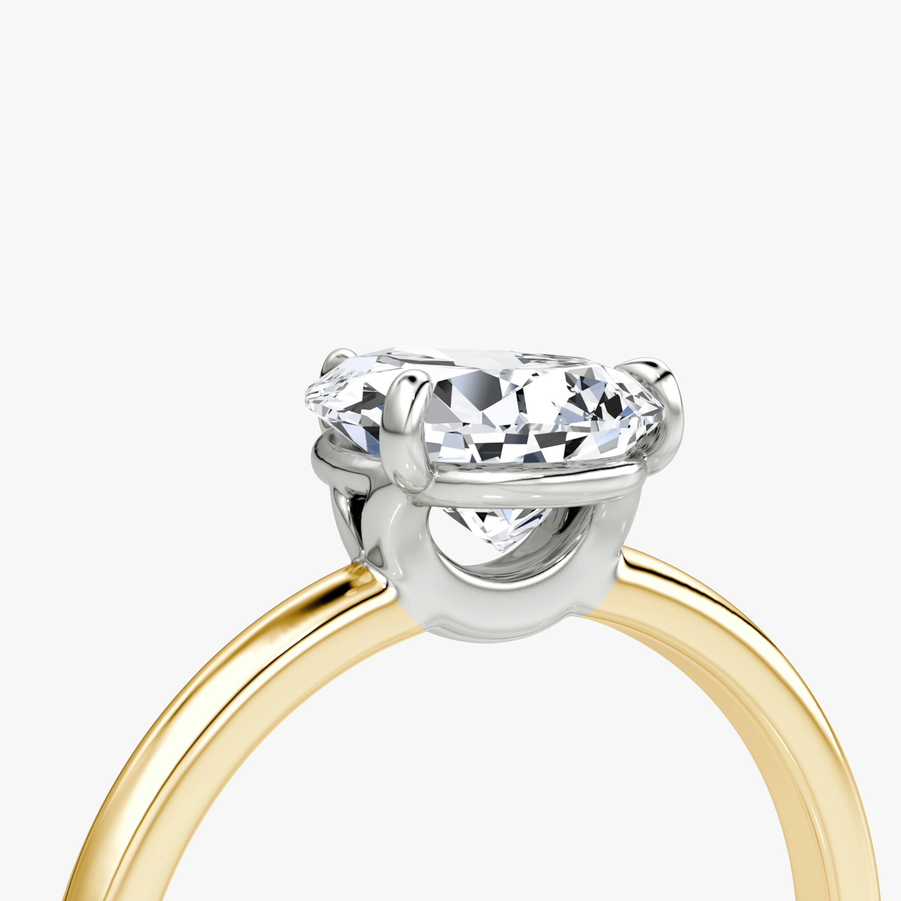 The Signature | Pear | 18k | 18k Yellow Gold and Platinum | Band width: Standard | Band: Plain | Setting style: Plain | Diamond orientation: vertical | Carat weight: See full inventory