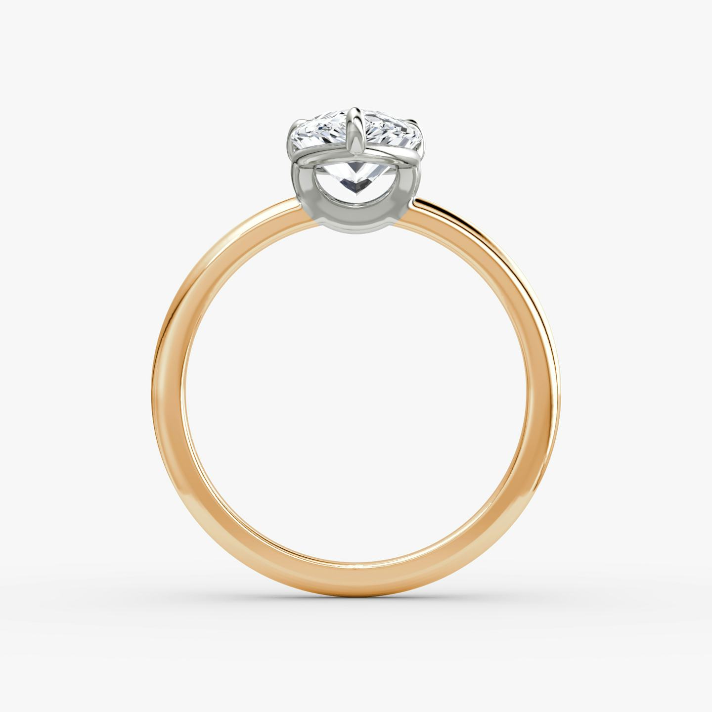The Signature | Pear | 14k | 14k Rose Gold and Platinum | Band width: Standard | Band: Plain | Setting style: Plain | Diamond orientation: vertical | Carat weight: See full inventory
