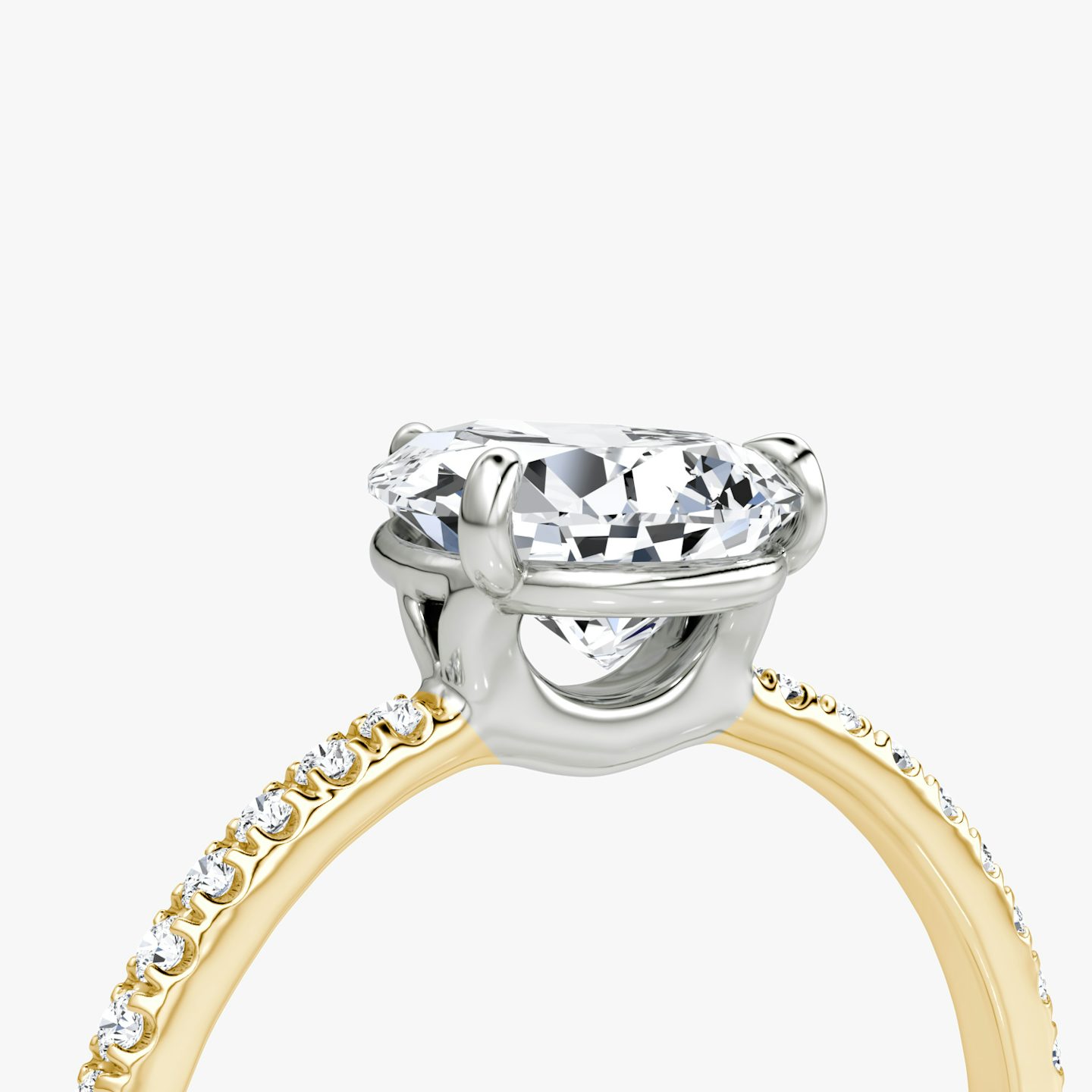 The Signature | Pear | 18k | 18k Yellow Gold and Platinum | Band: Pavé | Band width: Standard | Setting style: Plain | Diamond orientation: vertical | Carat weight: See full inventory