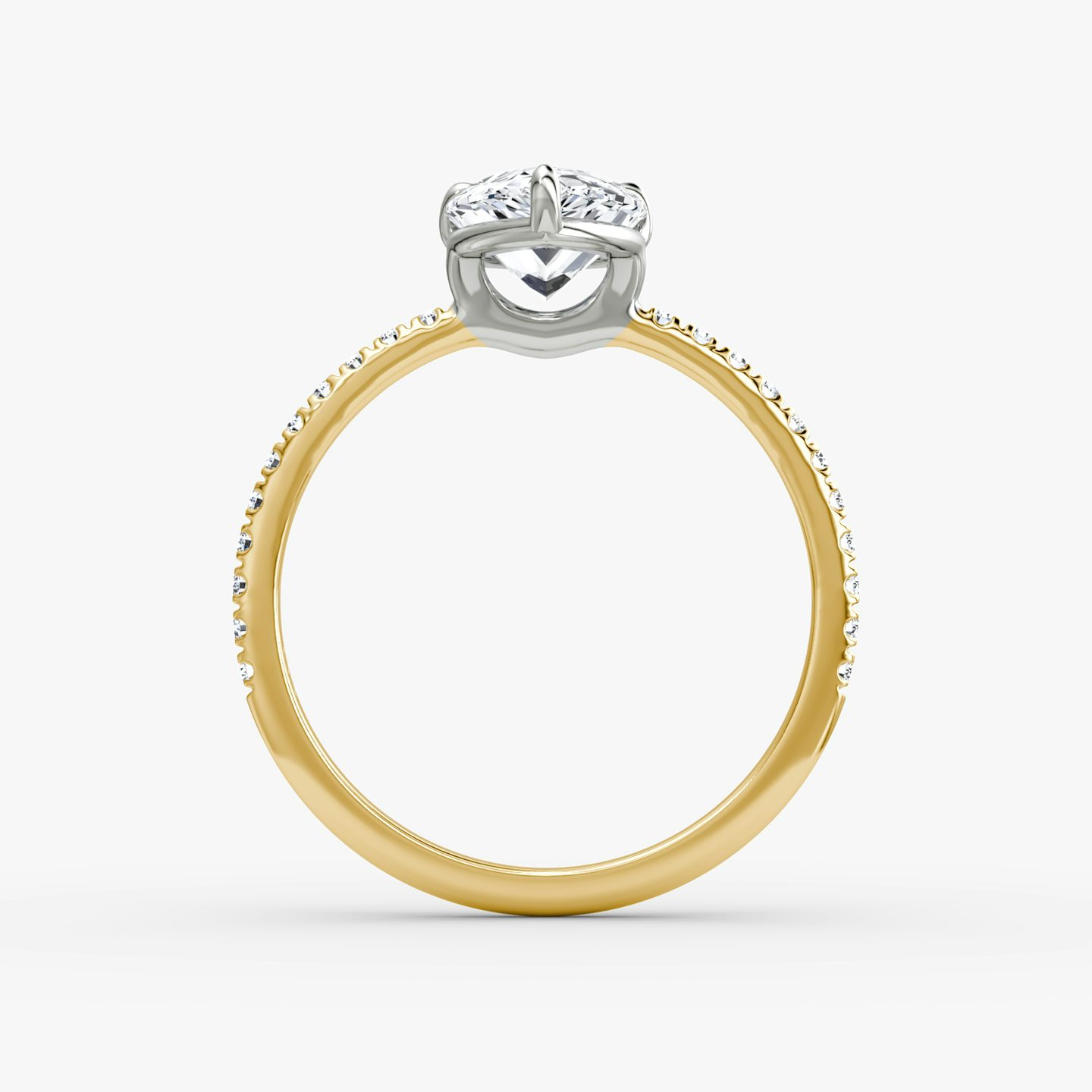 The Signature | Pear | 18k | 18k Yellow Gold and Platinum | Band: Pavé | Band width: Standard | Setting style: Plain | Diamond orientation: vertical | Carat weight: See full inventory