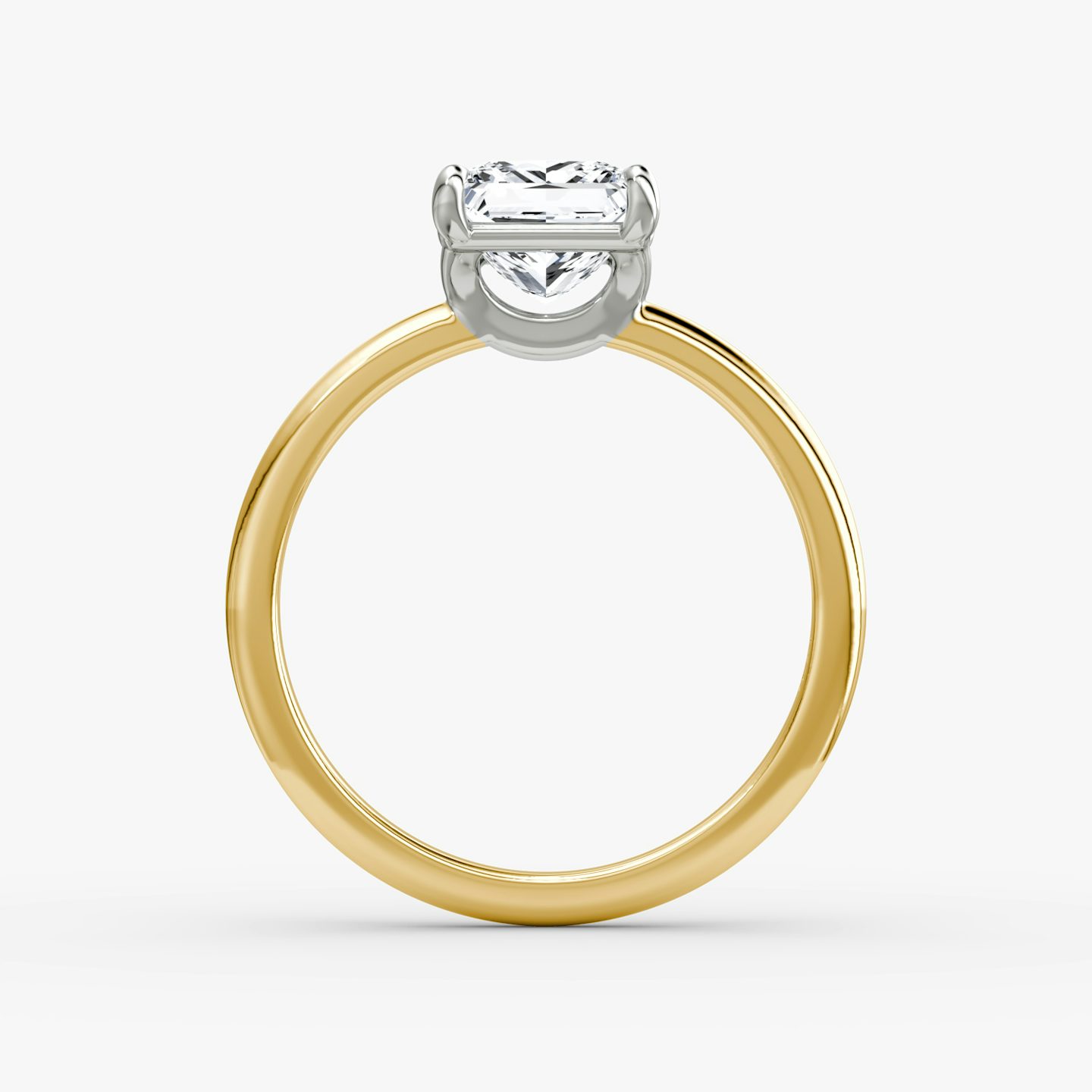 The Signature | Princess | 18k | 18k Yellow Gold and Platinum | Band: Plain | Band width: Standard | Setting style: Plain | Diamond orientation: vertical | Carat weight: See full inventory