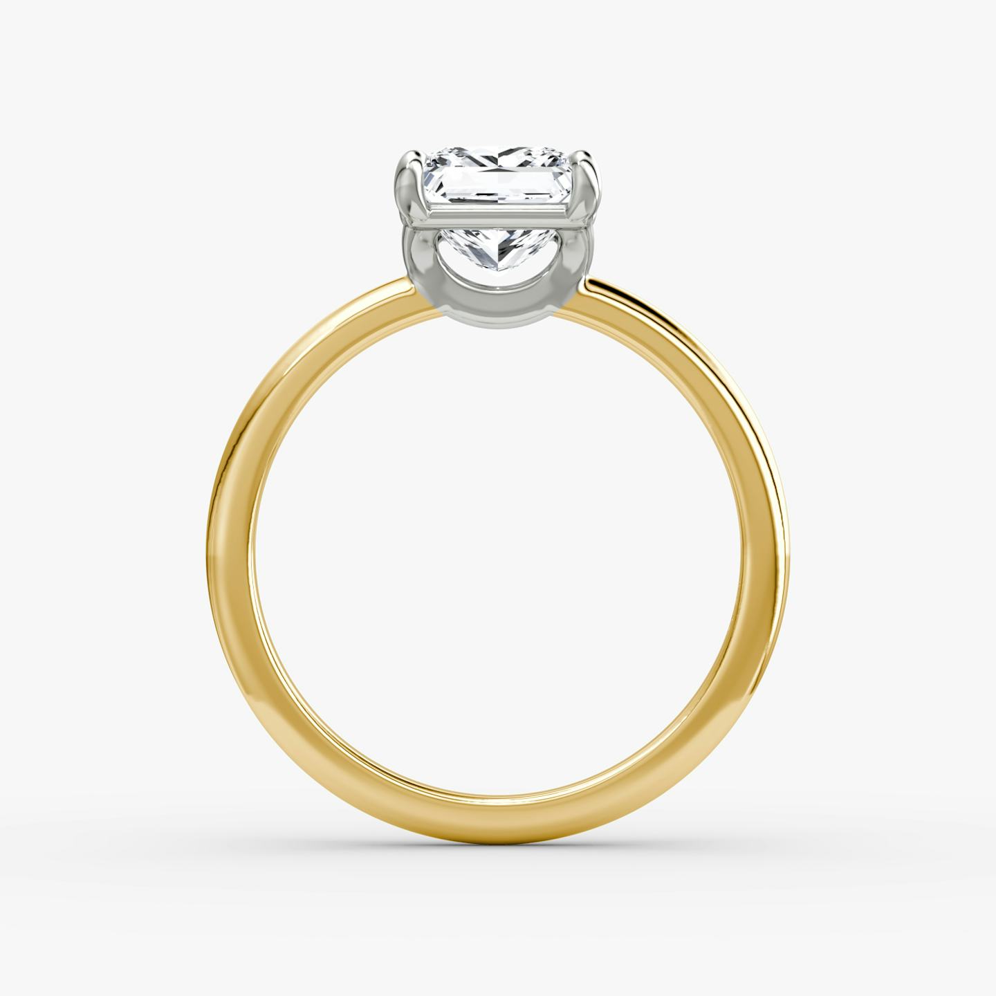 The Signature | Princess | 18k | 18k Yellow Gold and Platinum | Band width: Standard | Band: Plain | Setting style: Plain | Diamond orientation: vertical | Carat weight: See full inventory