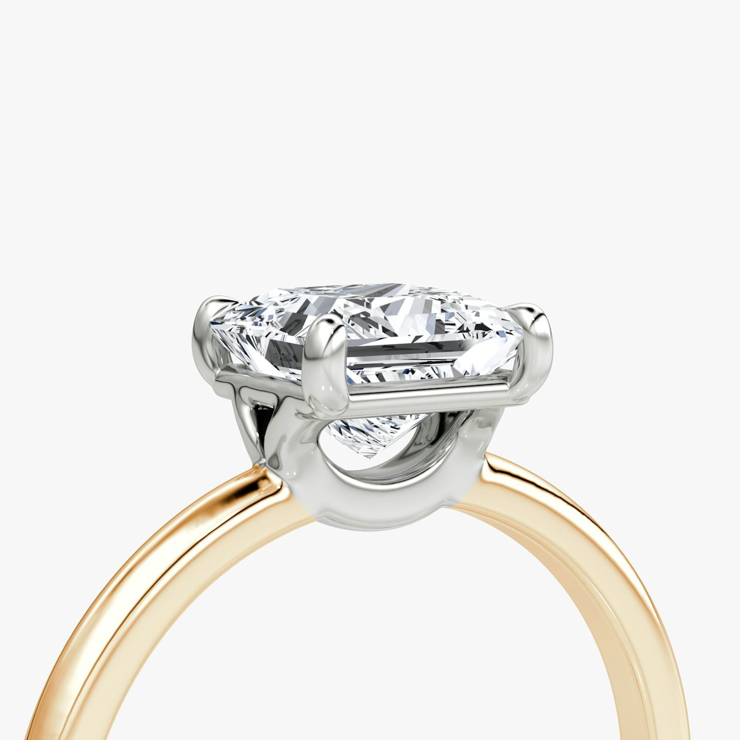 The Signature | Princess | 14k | 14k Rose Gold and Platinum | Band width: Standard | Band: Plain | Setting style: Plain | Diamond orientation: vertical | Carat weight: See full inventory