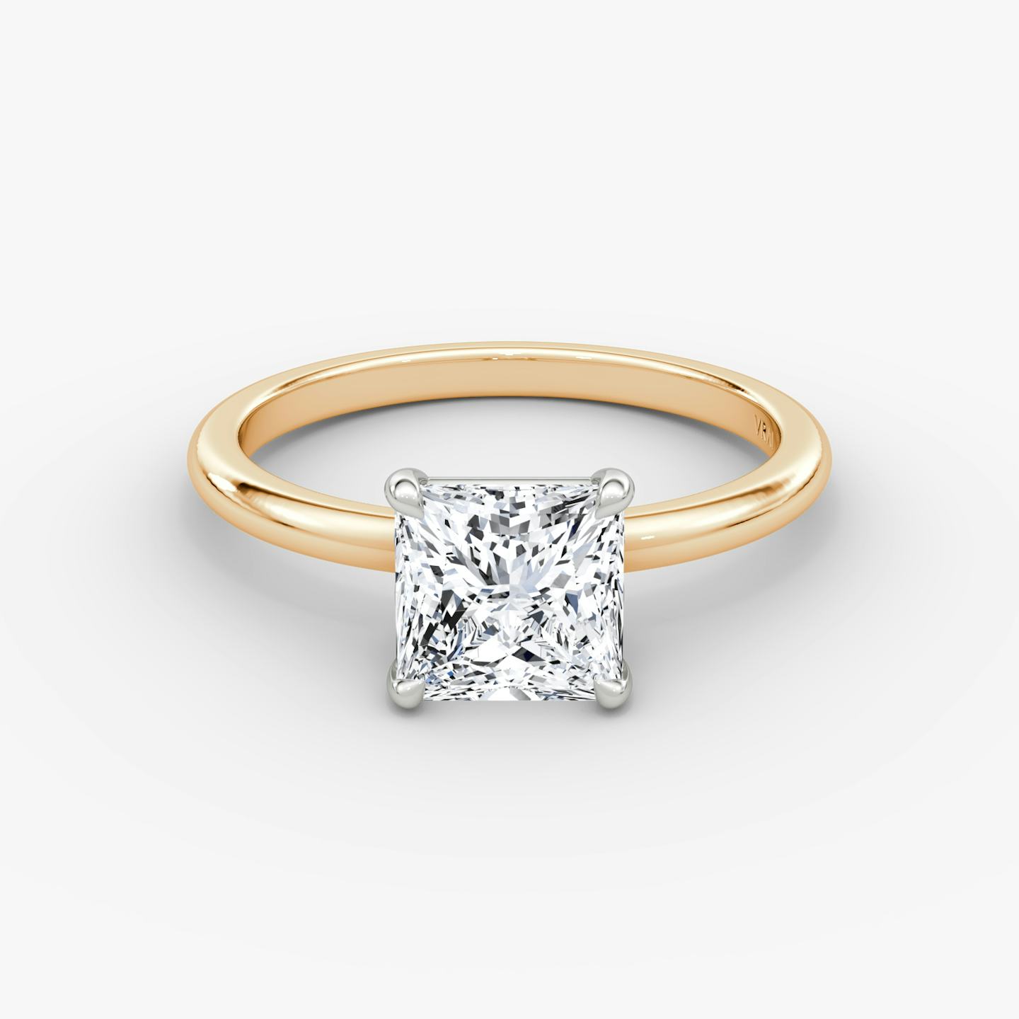 The Signature | Princess | 14k | 14k Rose Gold and Platinum | Band width: Standard | Band: Plain | Setting style: Plain | Diamond orientation: vertical | Carat weight: See full inventory