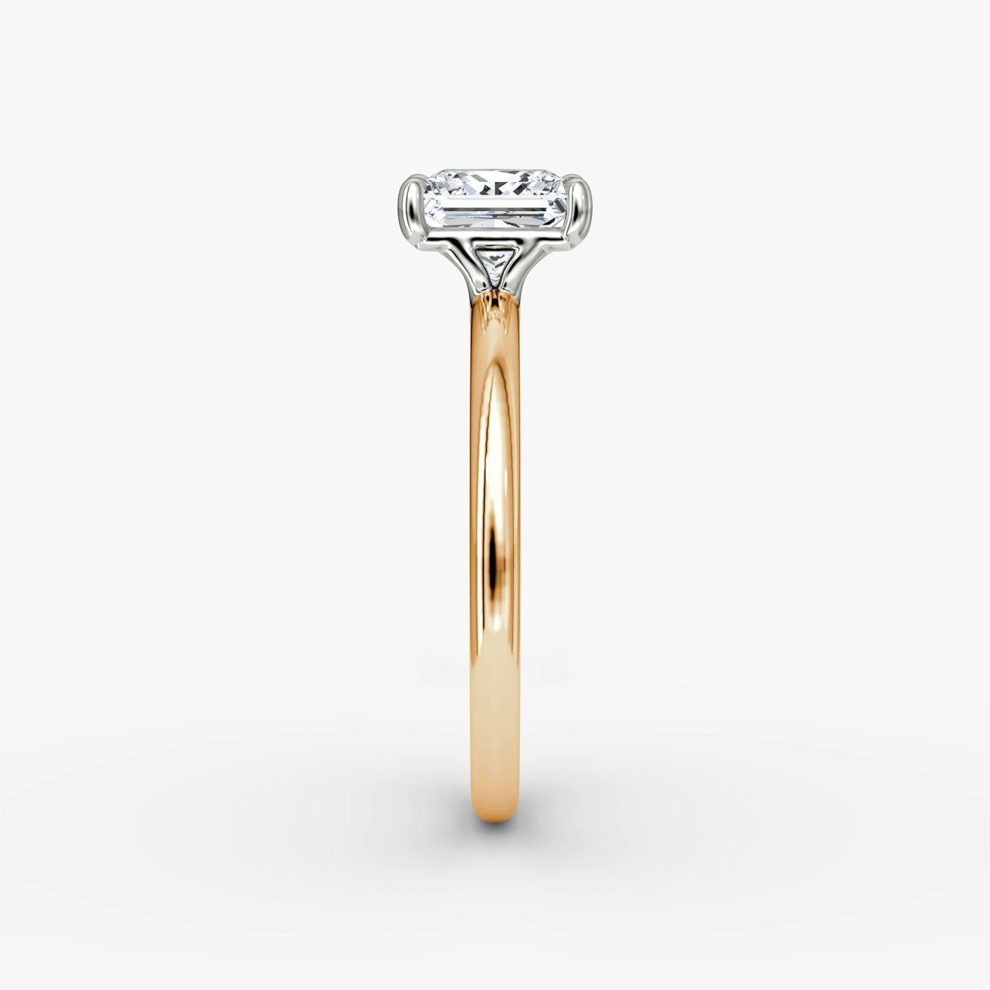 The Signature | Princess | 14k | 14k Rose Gold and Platinum | Band: Plain | Band width: Standard | Setting style: Plain | Diamond orientation: vertical | Carat weight: See full inventory