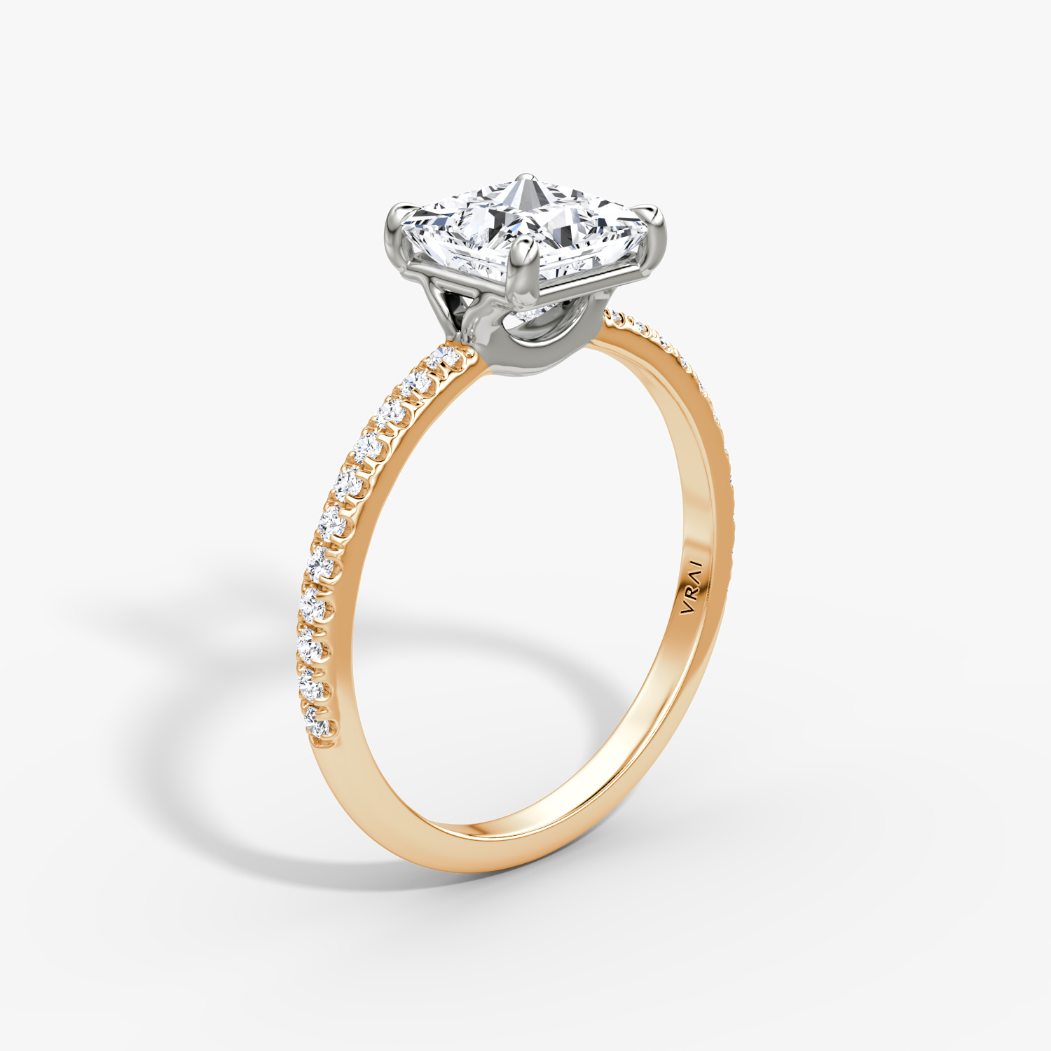 Signature Princess Engagement Ring | 14k Rose Gold and Platinum