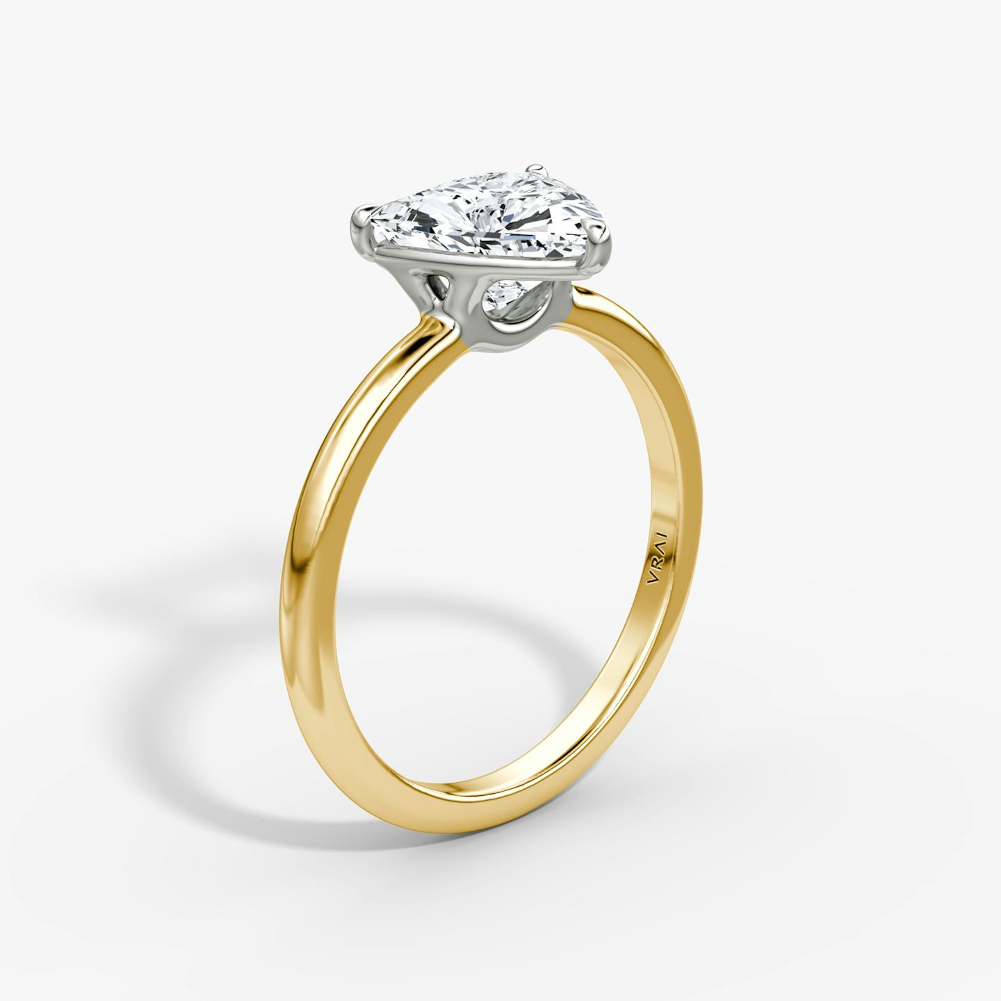 The Signature | Trillion | 18k | 18k Yellow Gold and Platinum | Band width: Standard | Band: Plain | Setting style: Plain | Diamond orientation: vertical | Carat weight: See full inventory