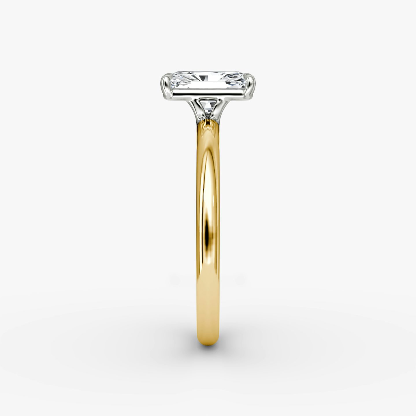 The Signature | Radiant | 18k | 18k Yellow Gold and Platinum | Band: Plain | Band width: Standard | Setting style: Plain | Diamond orientation: vertical | Carat weight: See full inventory